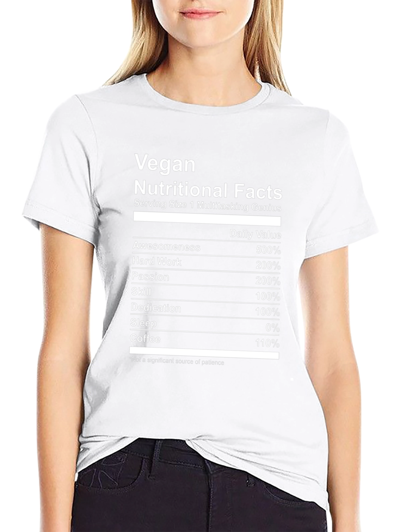 Vegan Multitasking Genius Nutritional Facts T-Shirt