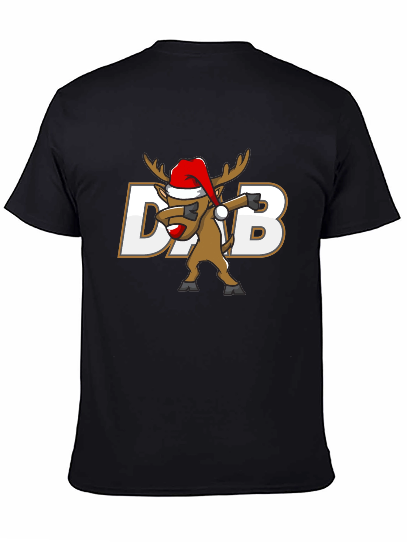 Dabbing Reindeer Christmas T-Shirt - Black