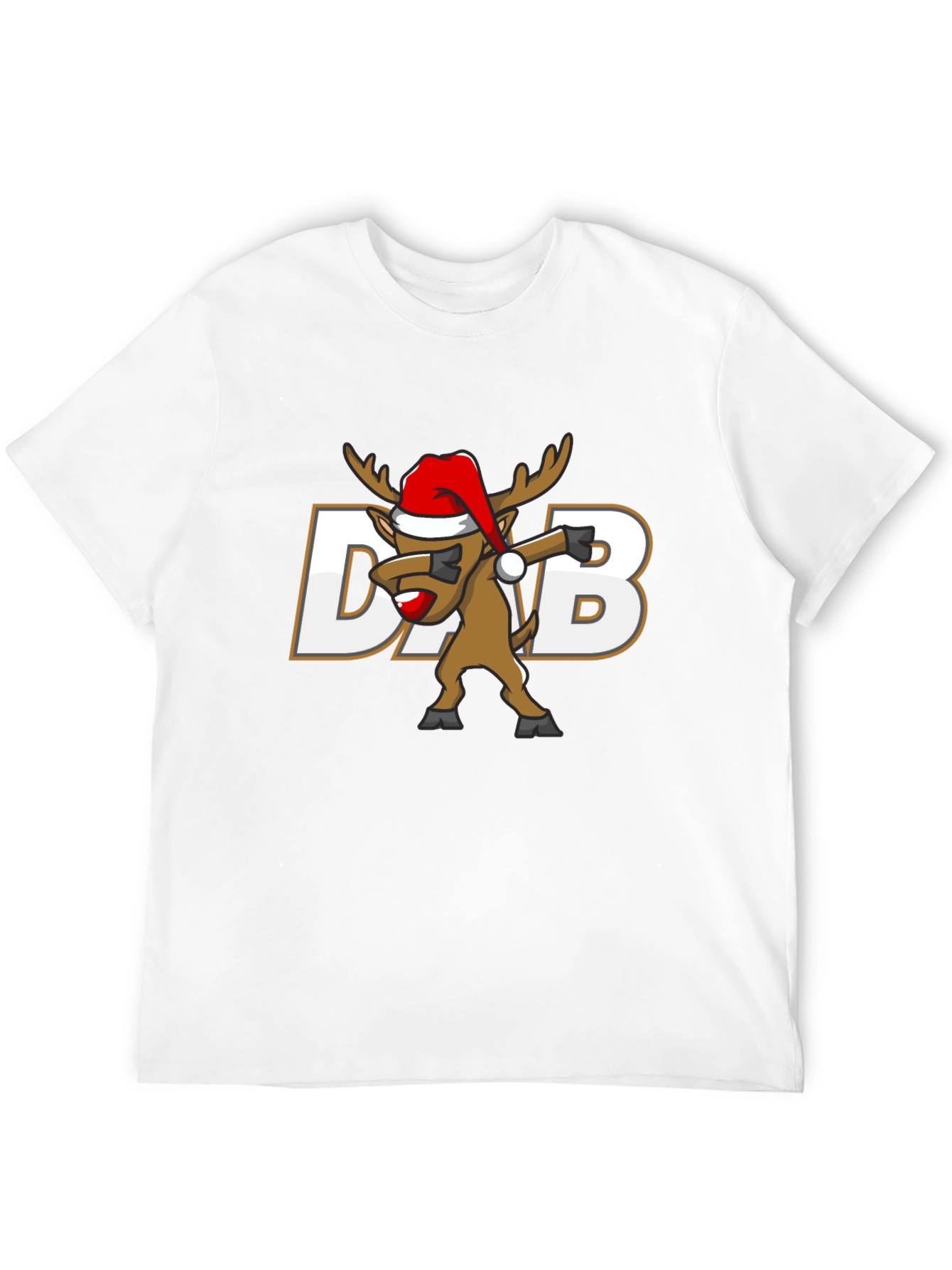 Dabbing Reindeer Christmas T-Shirt - Black