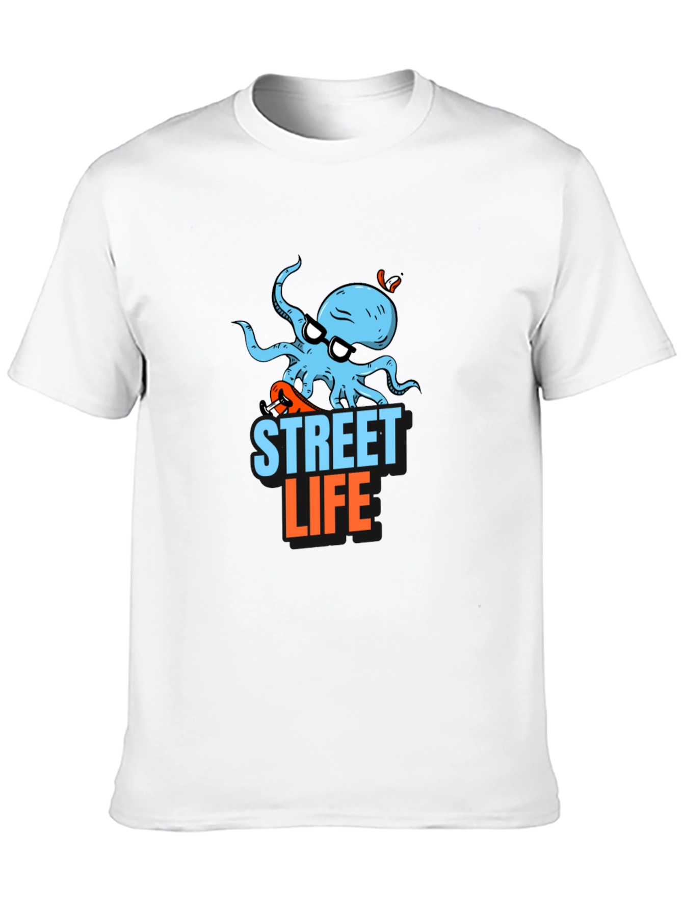 Street Life Octopus Graphic Black T-Shirt