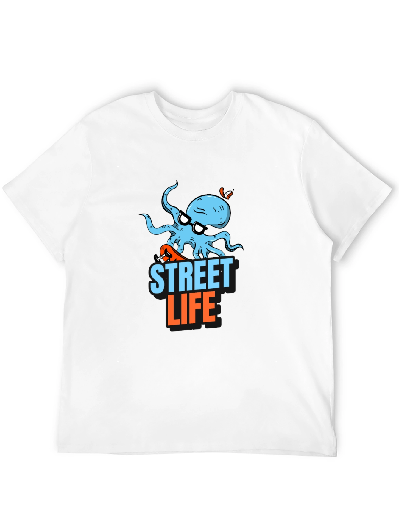 Street Life Octopus Graphic Black T-Shirt