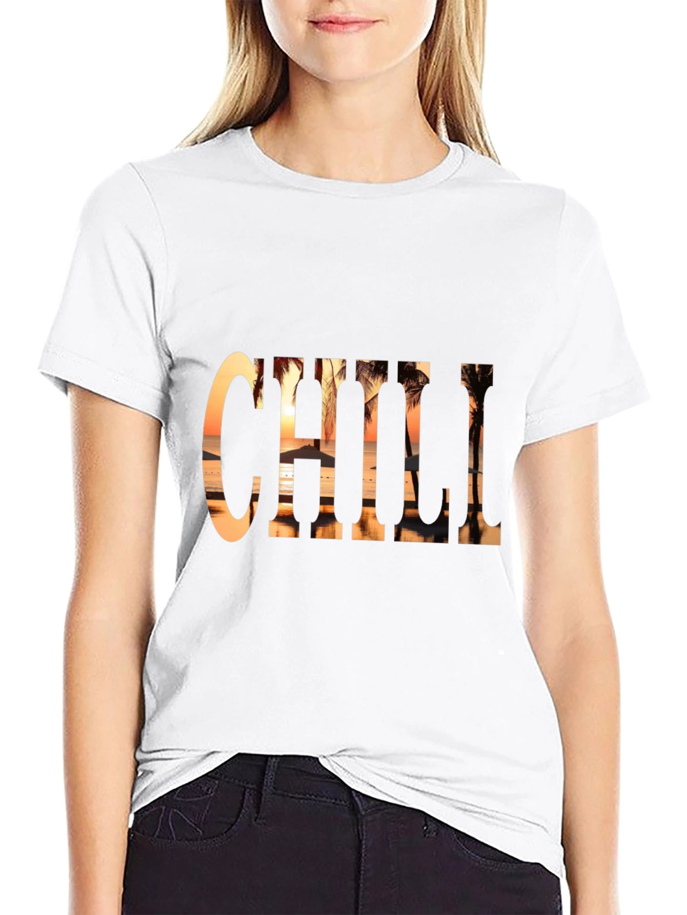 Chill Beach Sunset Graphic Tee