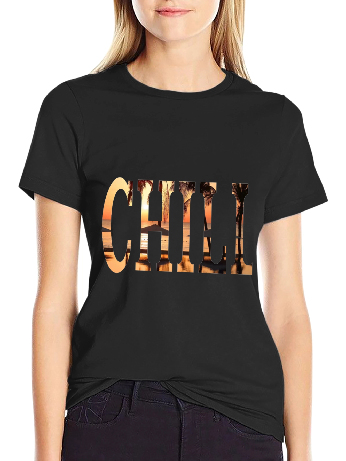 Chill Beach Sunset Graphic Tee