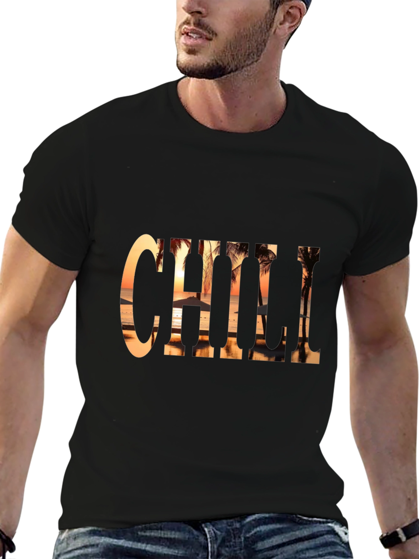 Chill Beach Sunset Graphic Tee