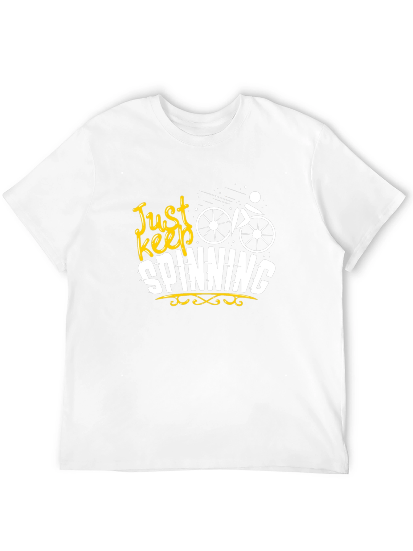Just Keep Spinning Graphic Black T-Shirt