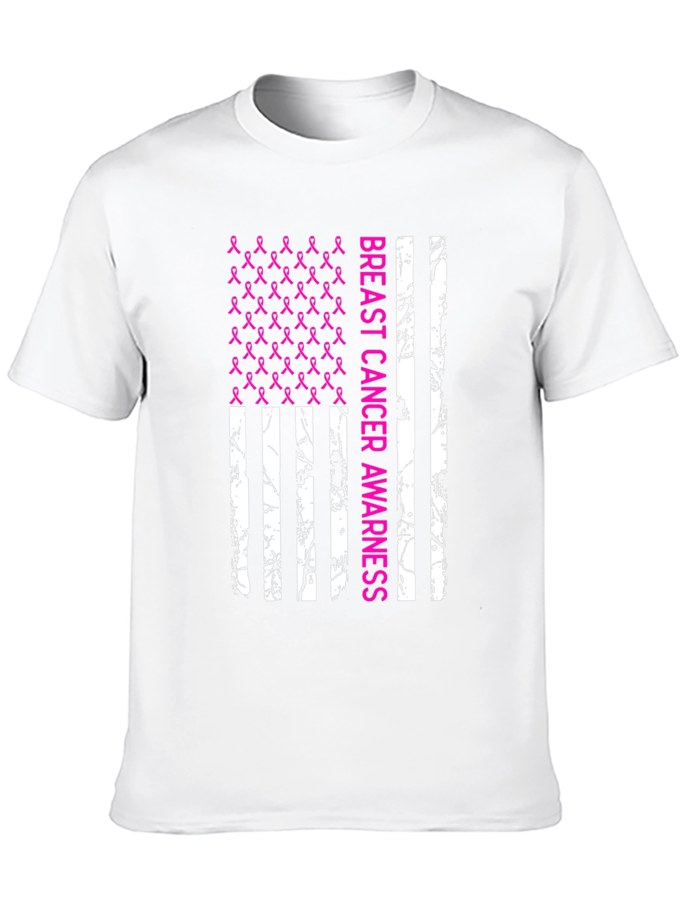 Breast Cancer Awareness Ribbon Flag T-Shirt