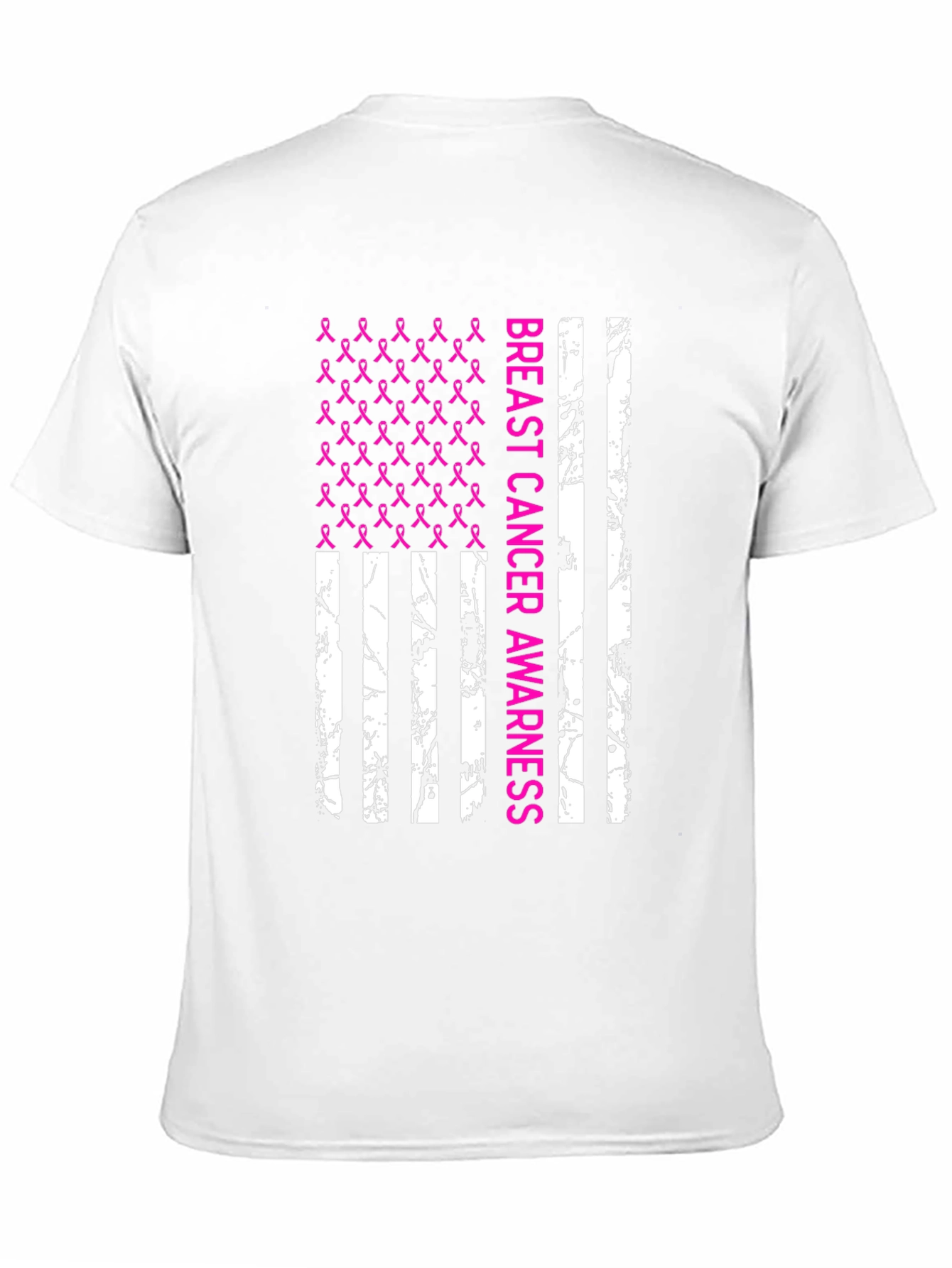 Breast Cancer Awareness Ribbon Flag T-Shirt