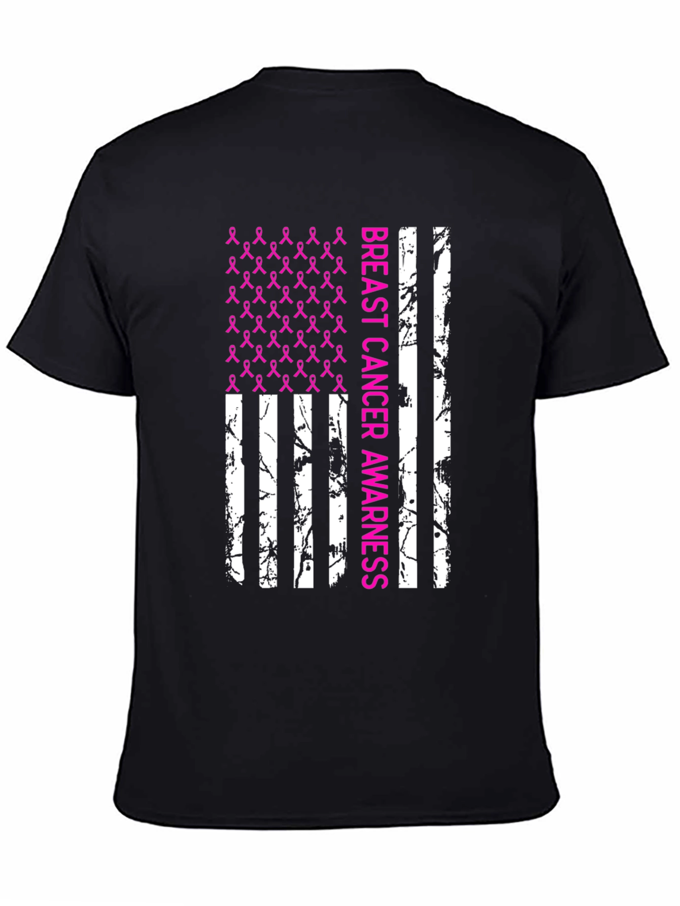 Breast Cancer Awareness Ribbon Flag T-Shirt