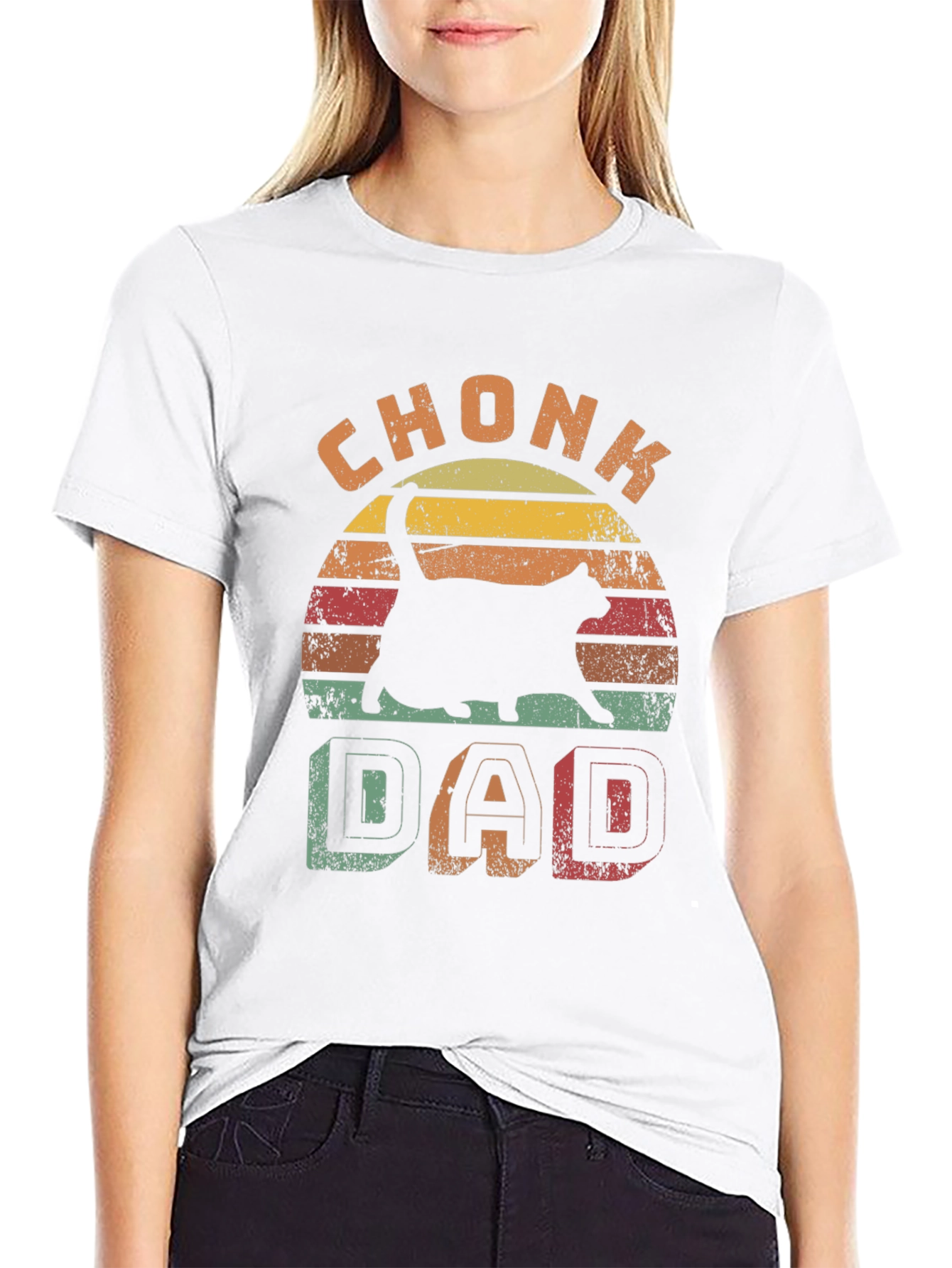 Chonk Dad Retro Graphic Tee - Cat Lover T-Shirt