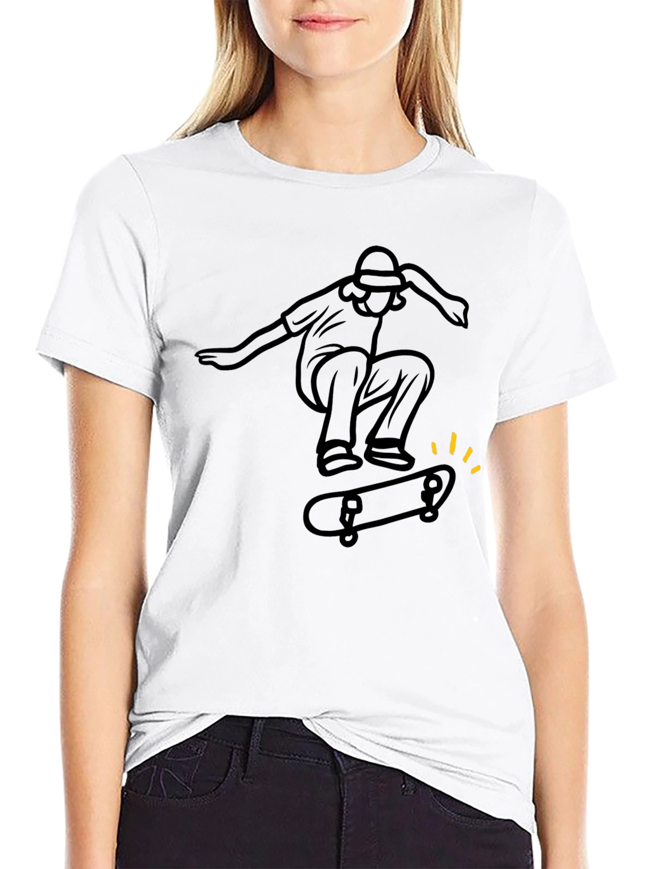 Black Skater Graphic T-Shirt - Cool Casual Tee
