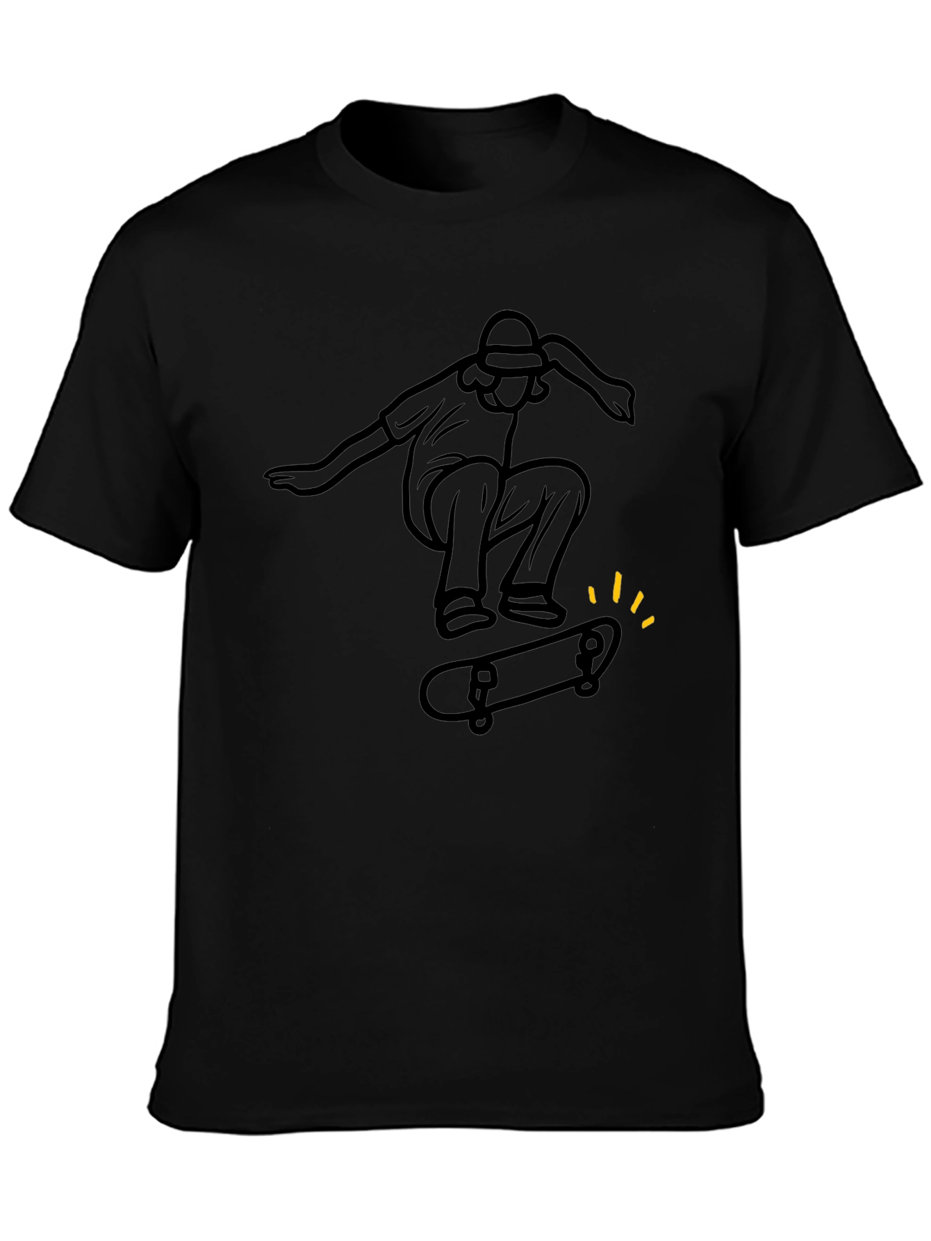 Black Skater Graphic T-Shirt - Cool Casual Tee