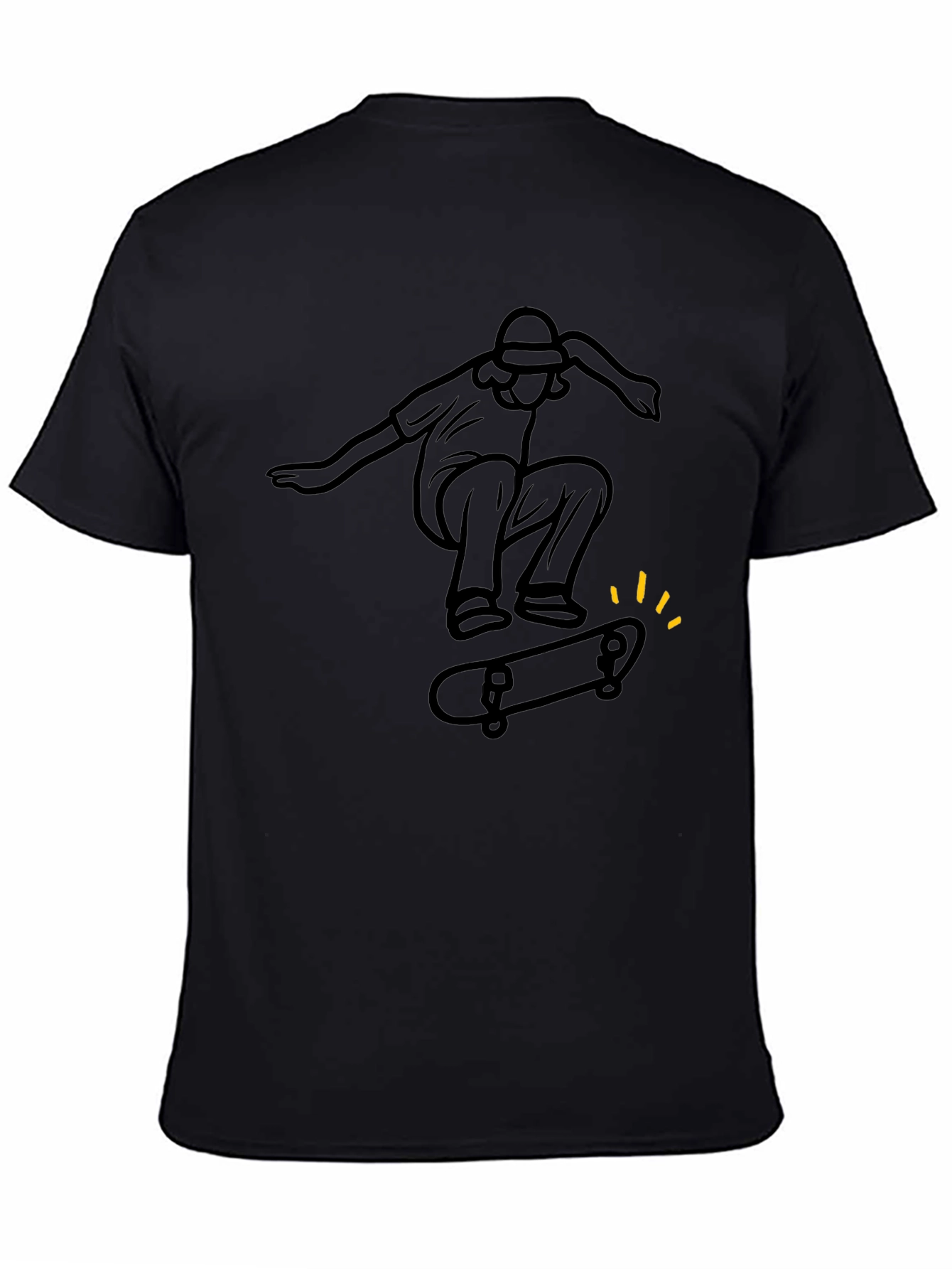 Black Skater Graphic T-Shirt - Cool Casual Tee