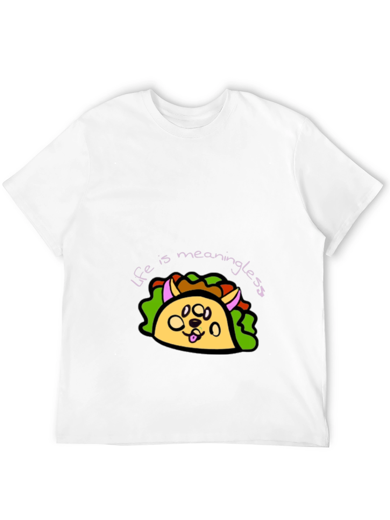 Dog Taco Black T-Shirt - Life is Meaningless