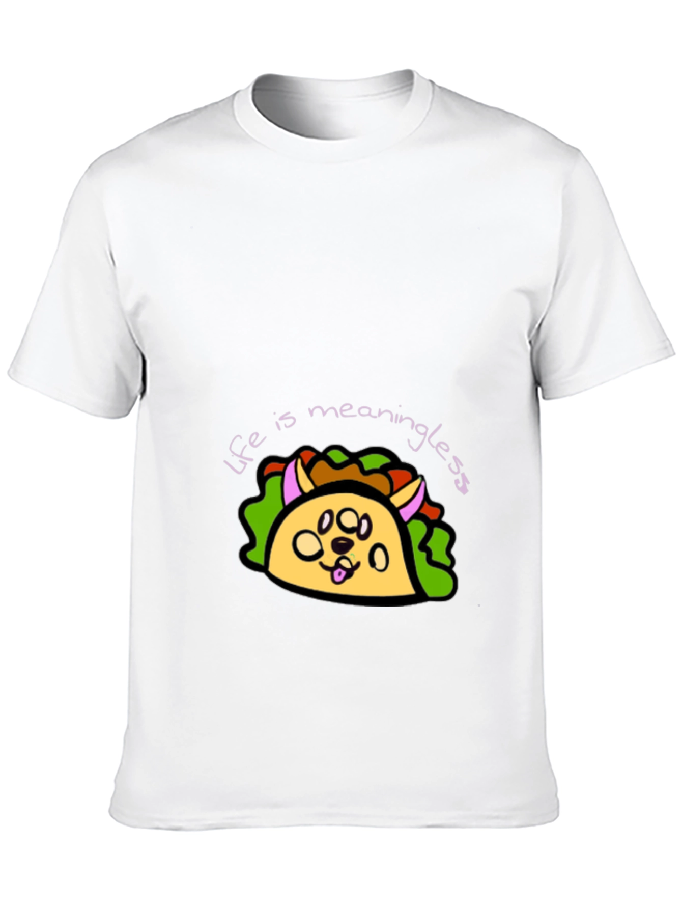 Dog Taco Black T-Shirt - Life is Meaningless