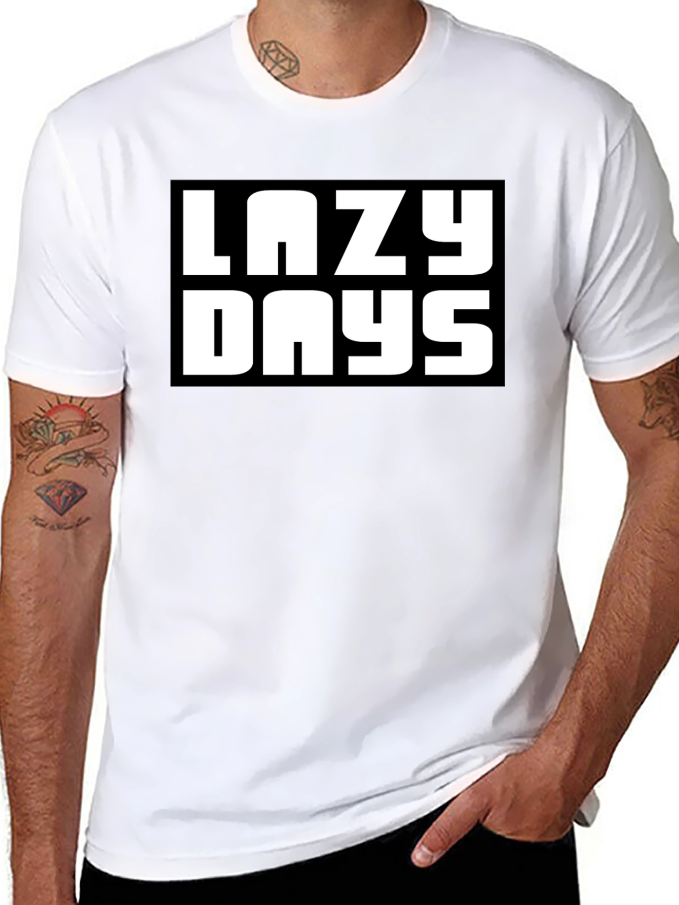 Lazy Days Black Graphic T-Shirt