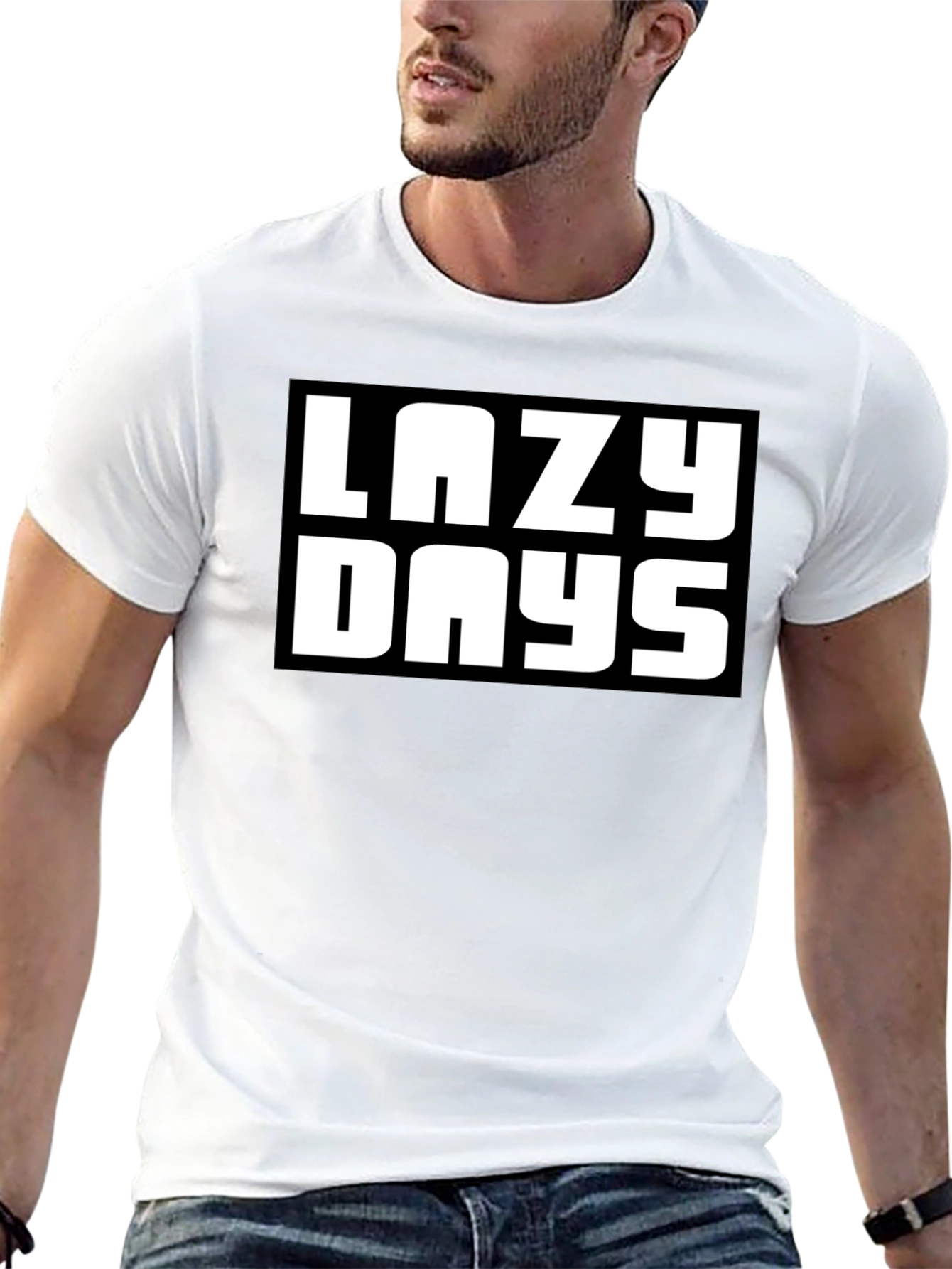 Lazy Days Black Graphic T-Shirt