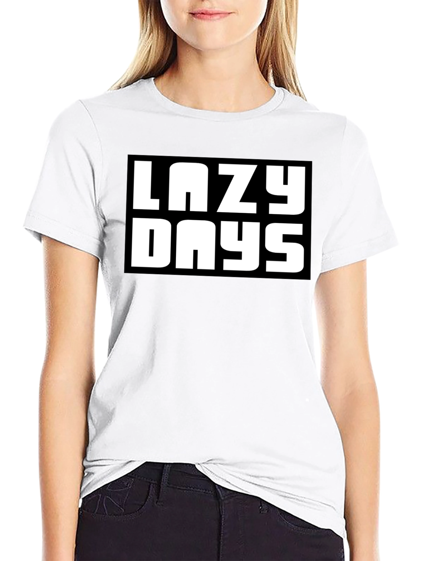 Lazy Days Black Graphic T-Shirt