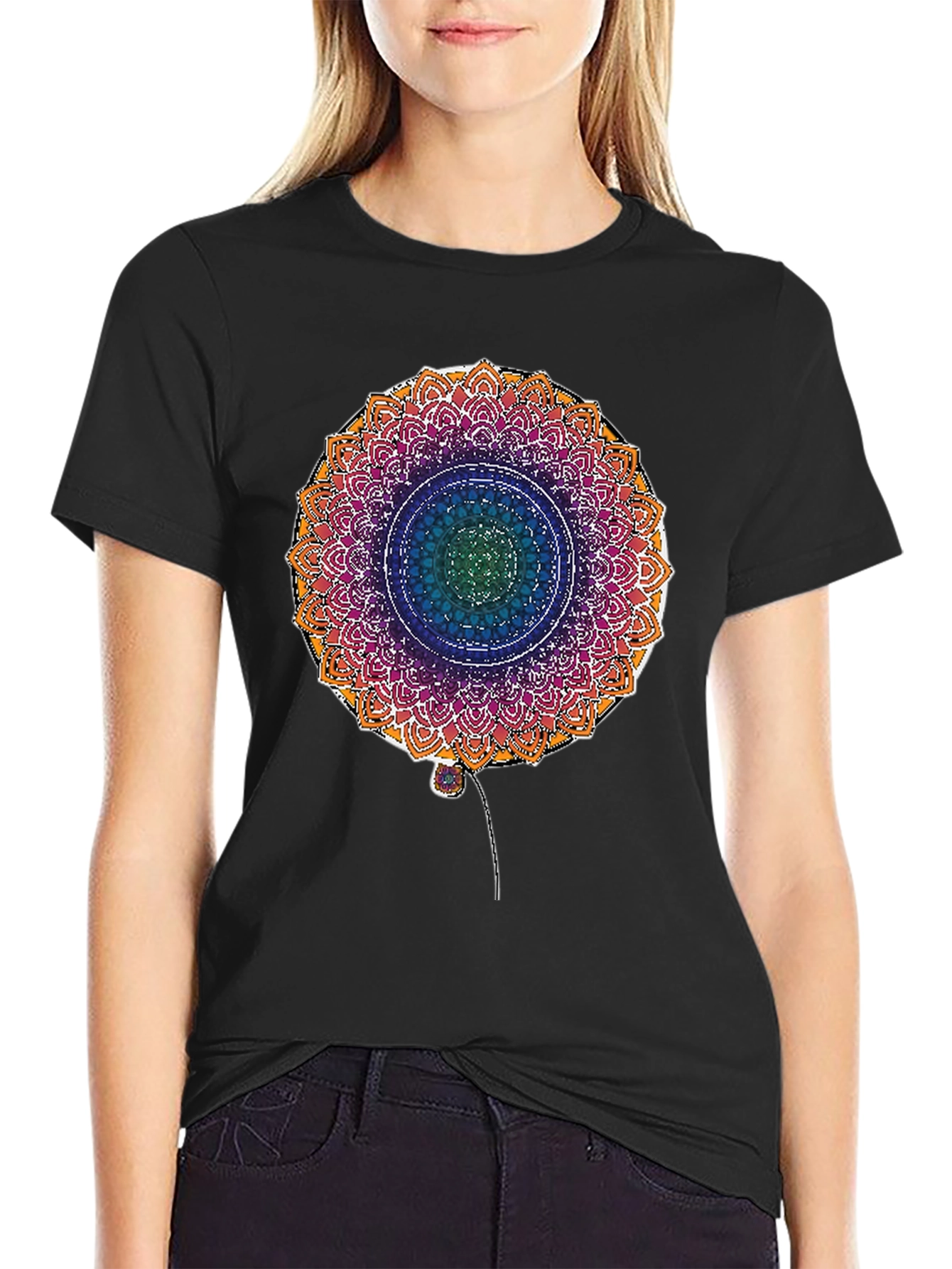 Mandala Flower Graphic Print T-Shirt