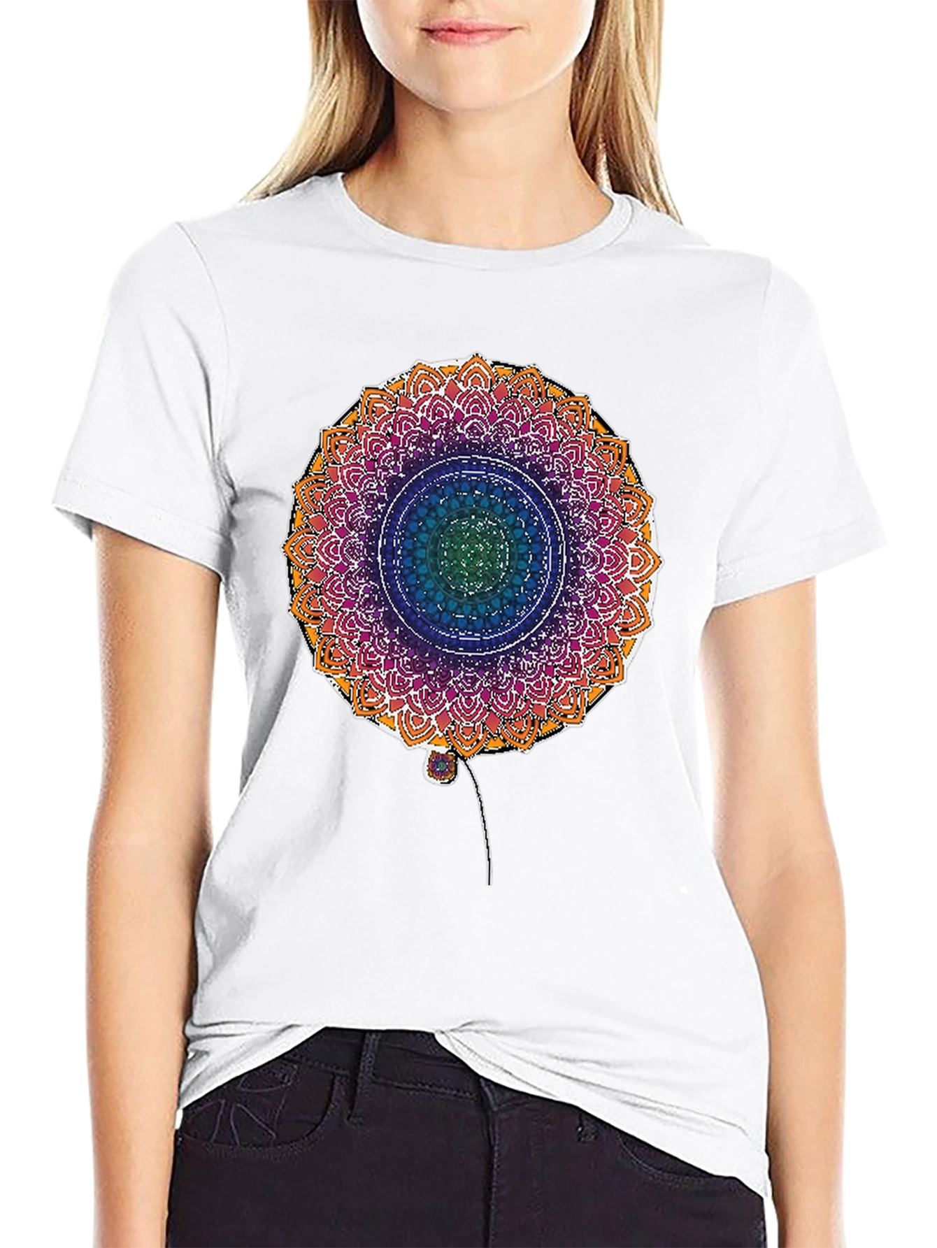 Mandala Flower Graphic Print T-Shirt