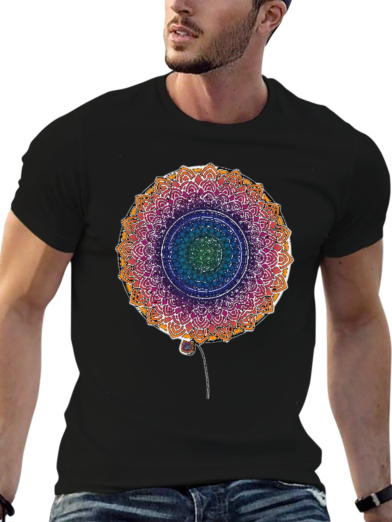Mandala Flower Graphic Print T-Shirt