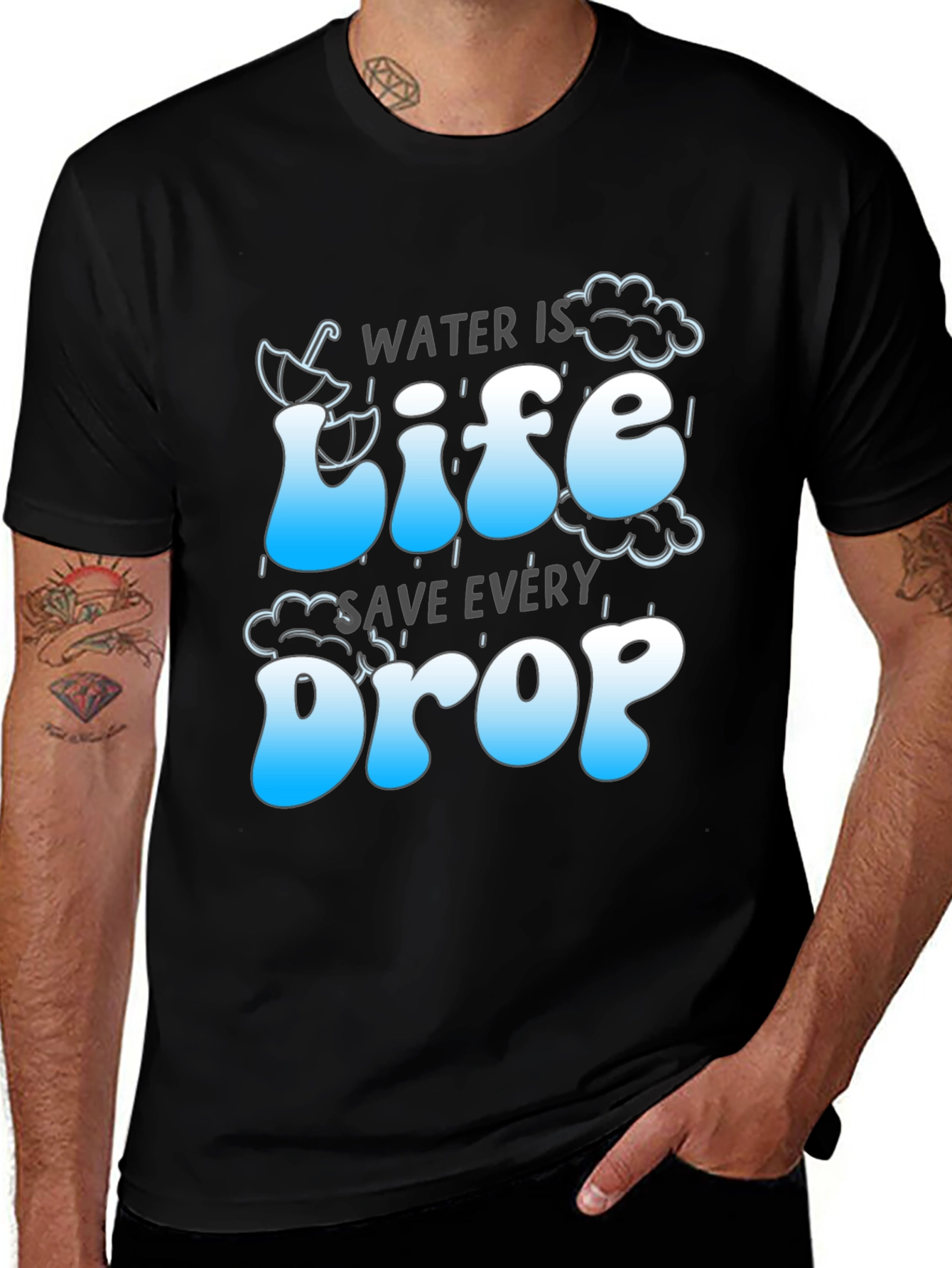 Water is Life Save Every Drop Graphic Tee