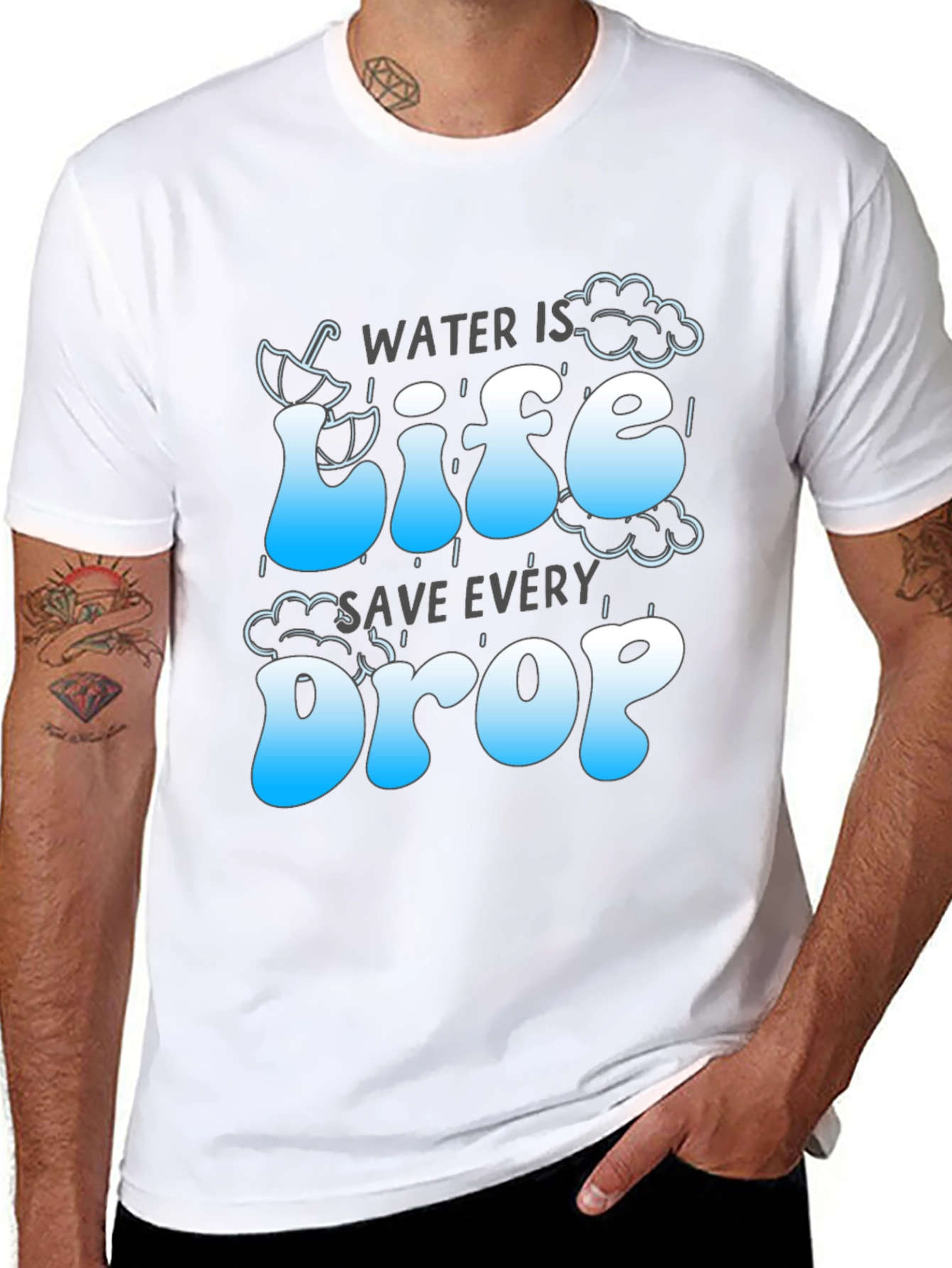 Water is Life Save Every Drop Graphic Tee