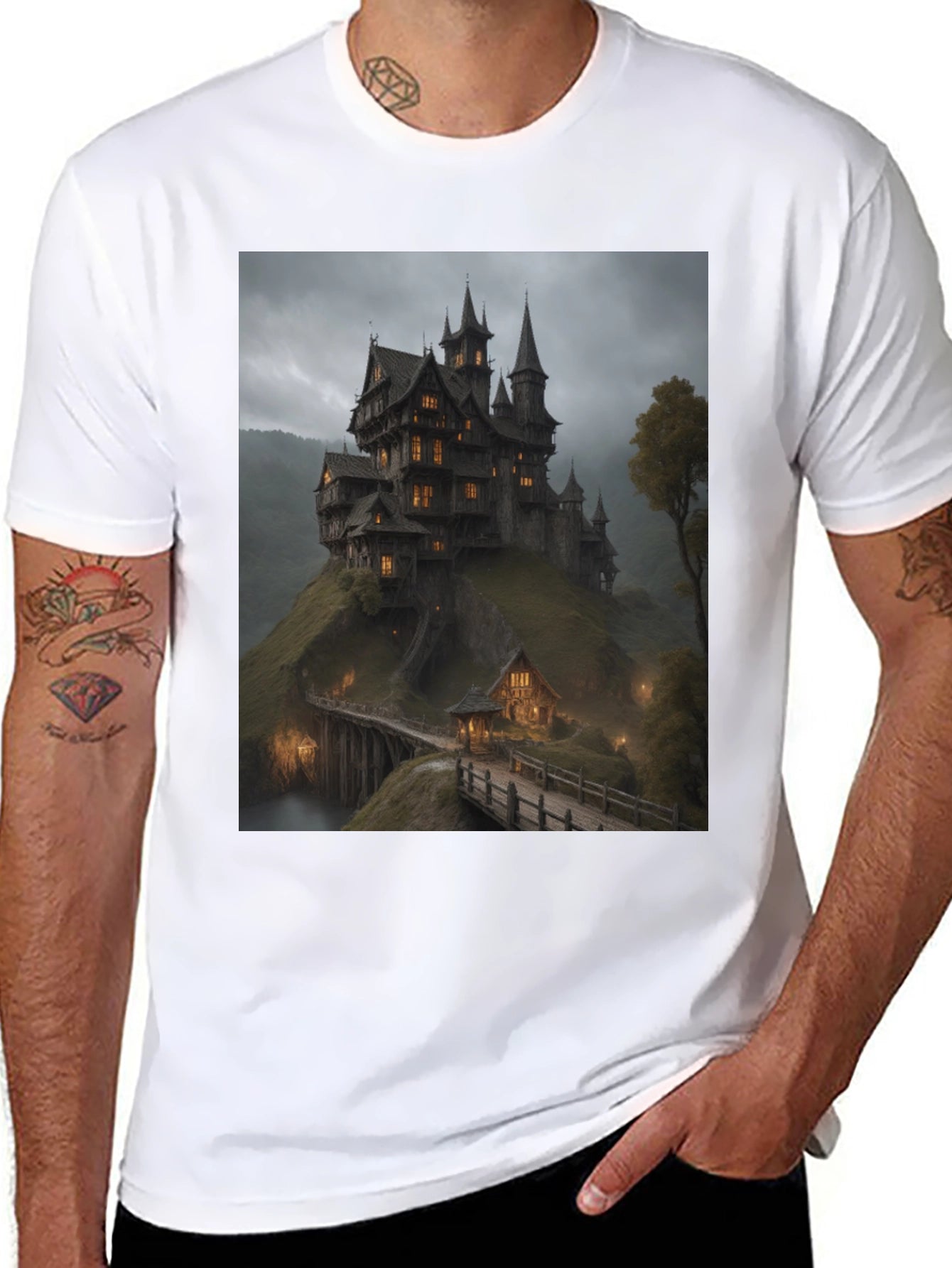 Haunted Castle T-Shirt - Spooky Graphic Tee