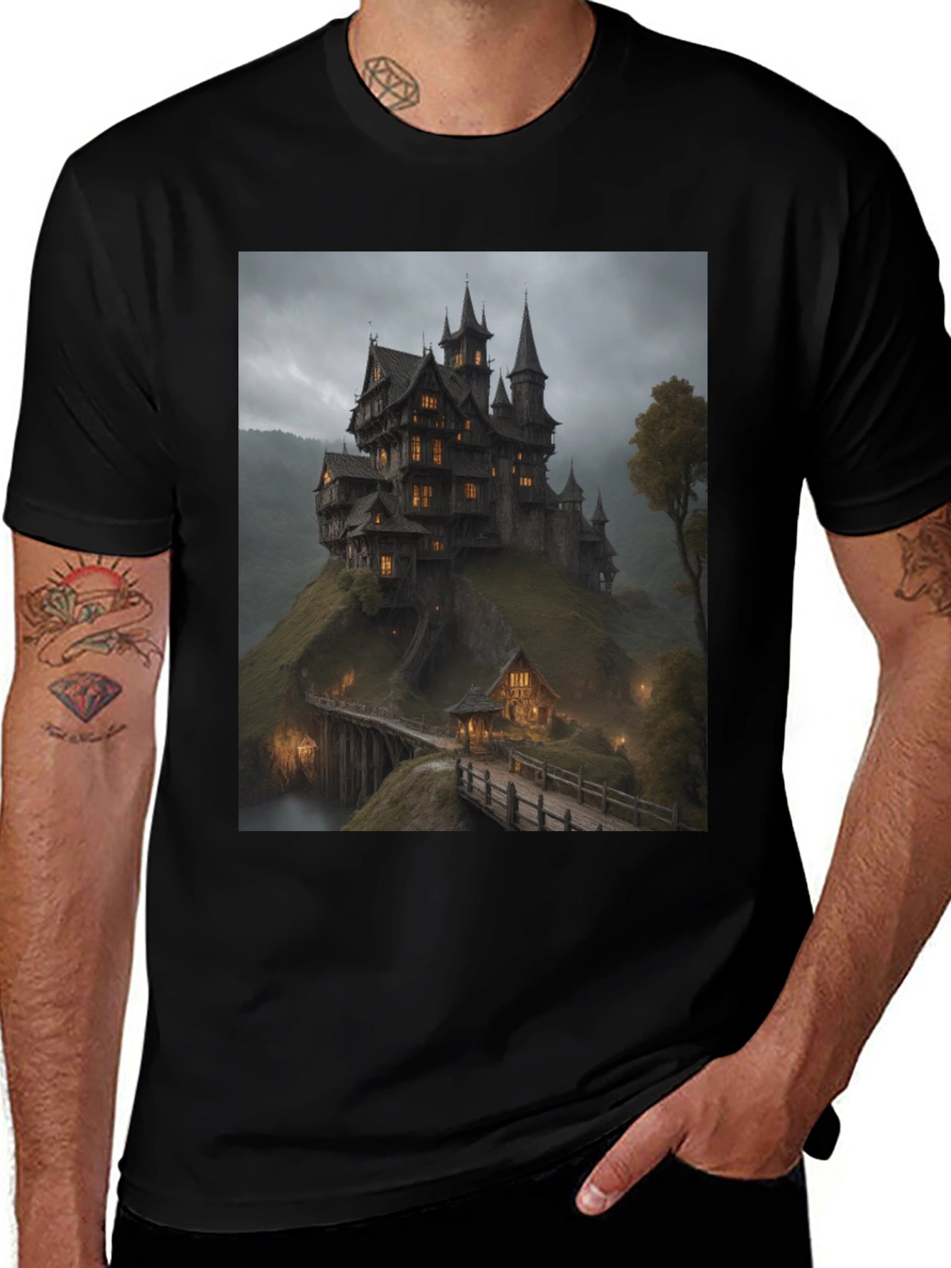 Haunted Castle T-Shirt - Spooky Graphic Tee
