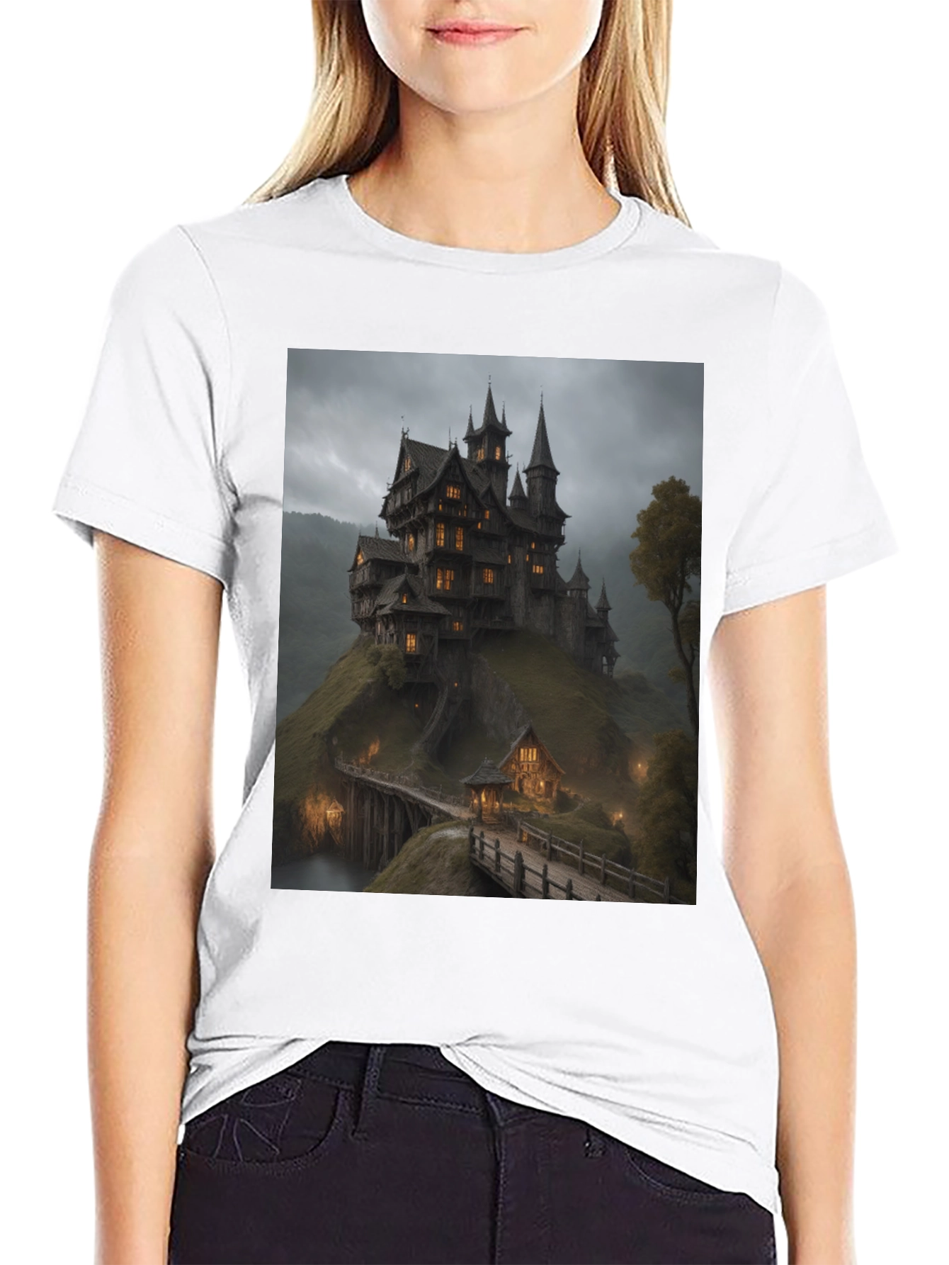 Haunted Castle T-Shirt - Spooky Graphic Tee