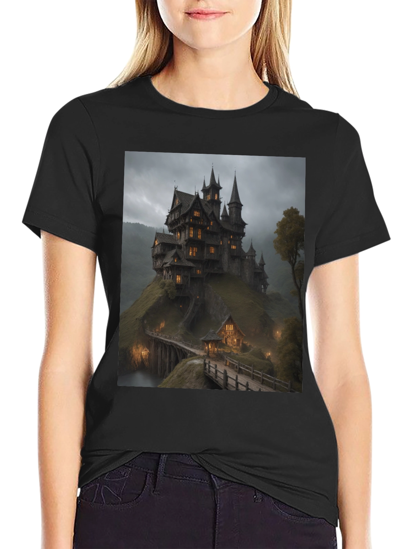 Haunted Castle T-Shirt - Spooky Graphic Tee