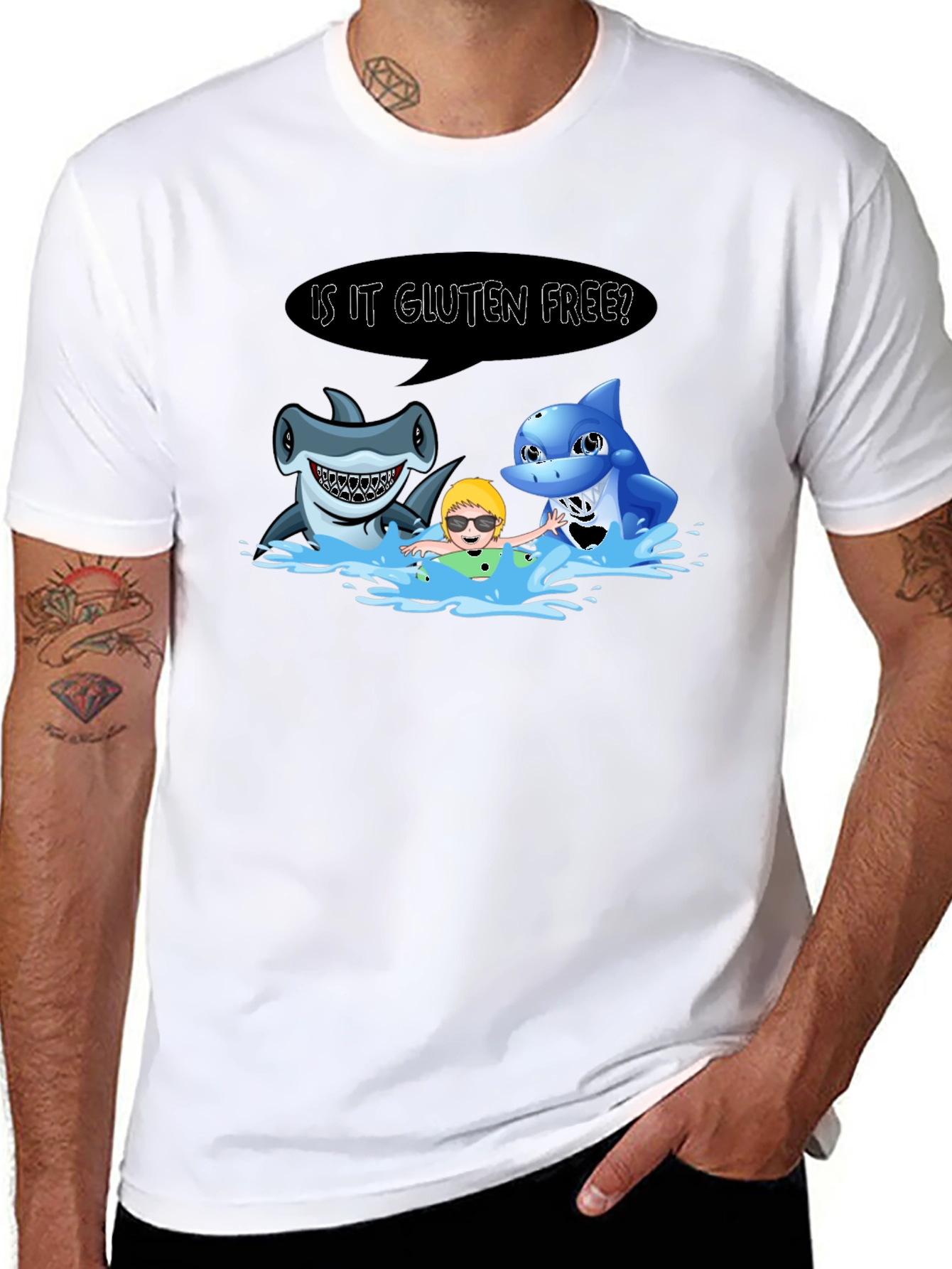Funny Shark Gluten Free T-Shirt