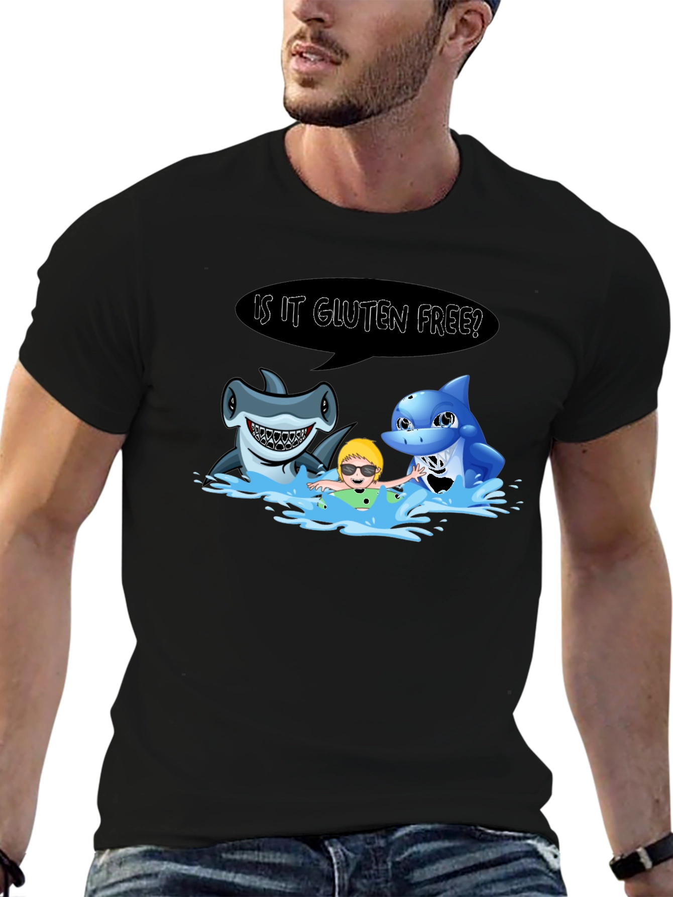 Funny Shark Gluten Free T-Shirt