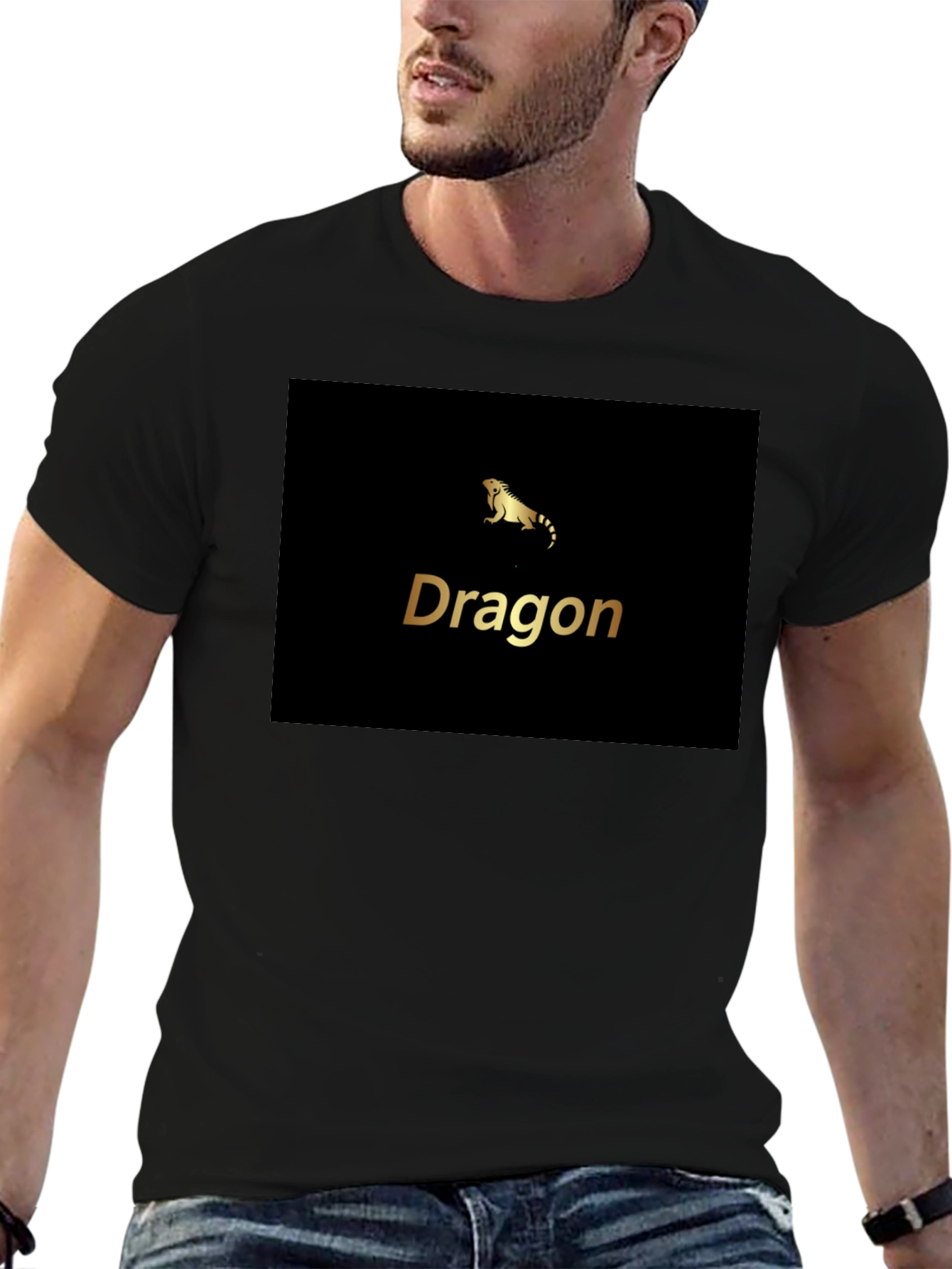Dragon Iguana Graphic Black T-Shirt