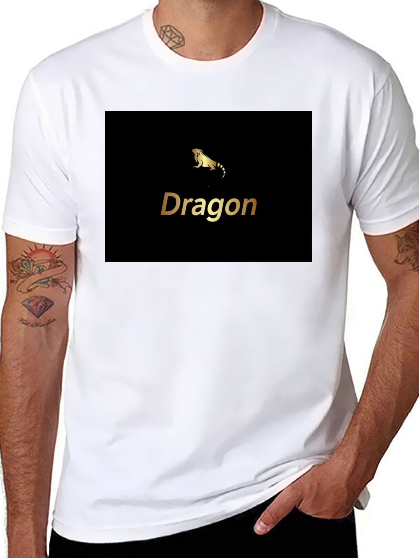 Dragon Iguana Graphic Black T-Shirt