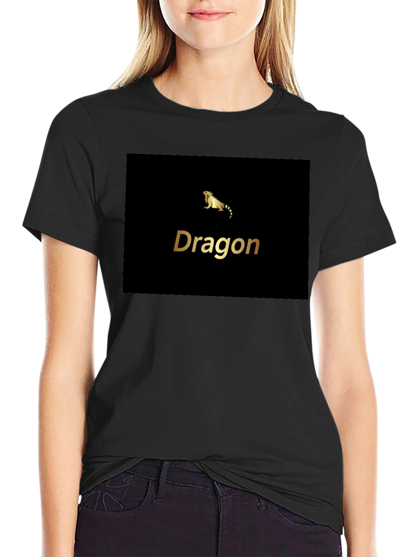 Dragon Iguana Graphic Black T-Shirt