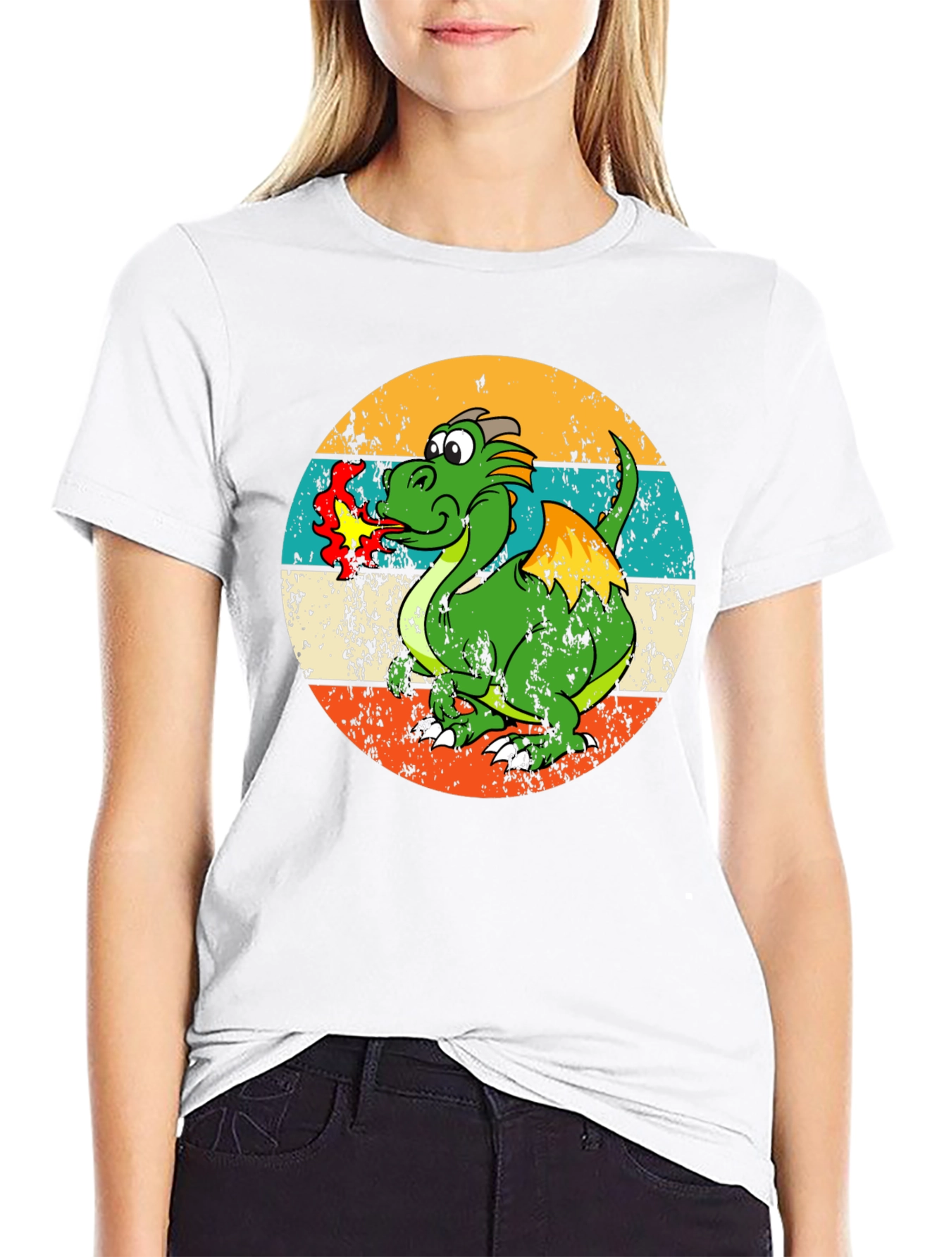 Retro Dragon Graphic Tee - Mens Black T-Shirt