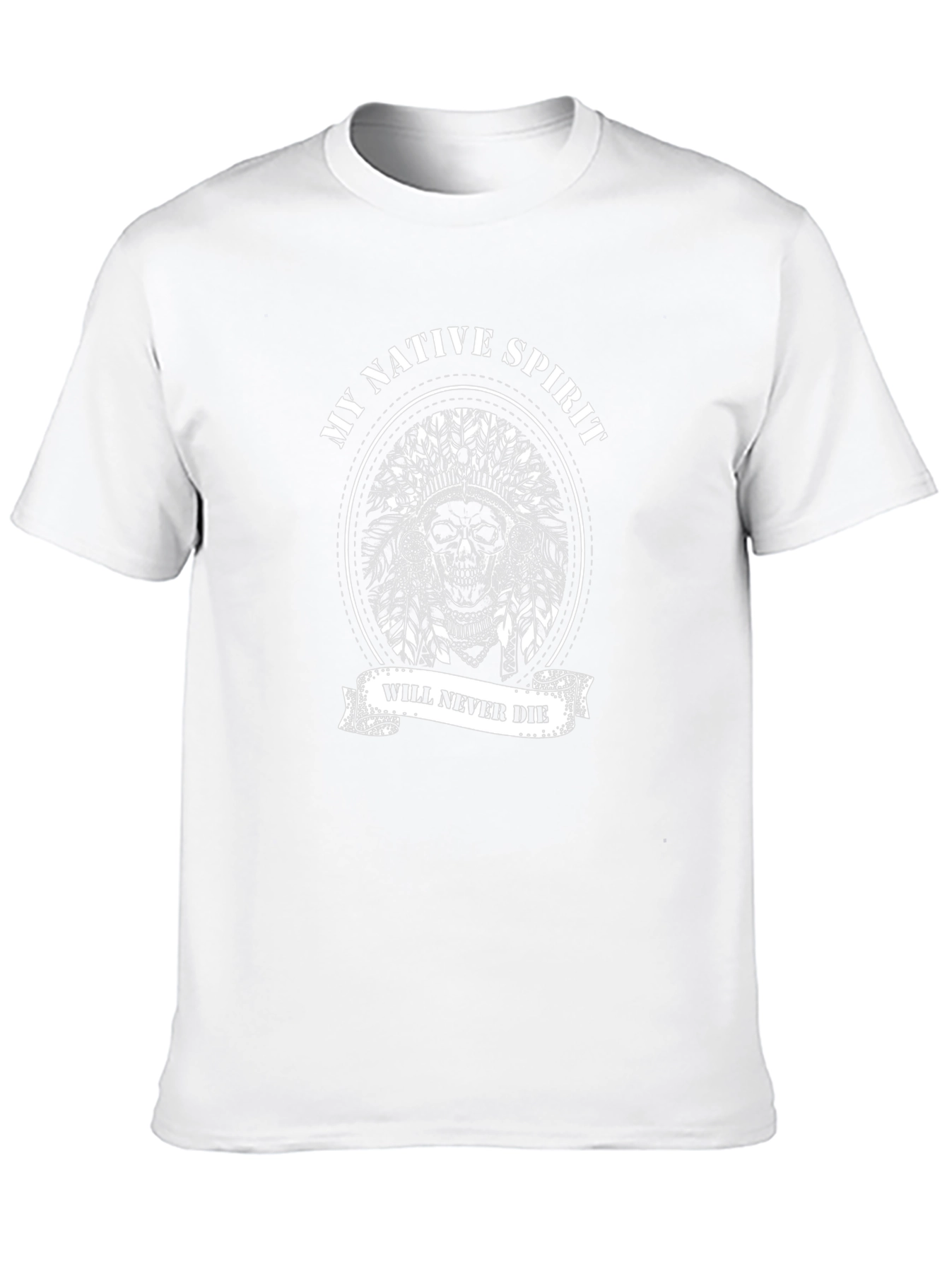 Native Spirit Skull T-Shirt - Never Die!