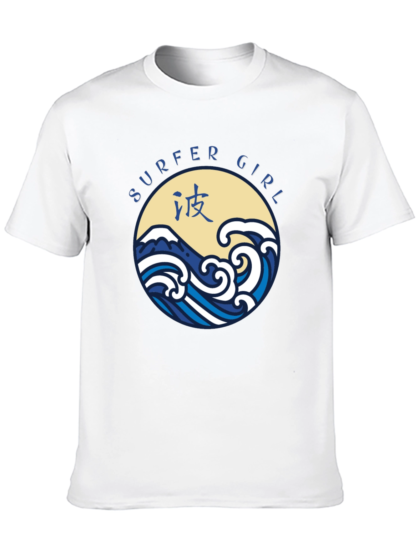Surfer Girl Graphic Tee - Stylish Wave Design
