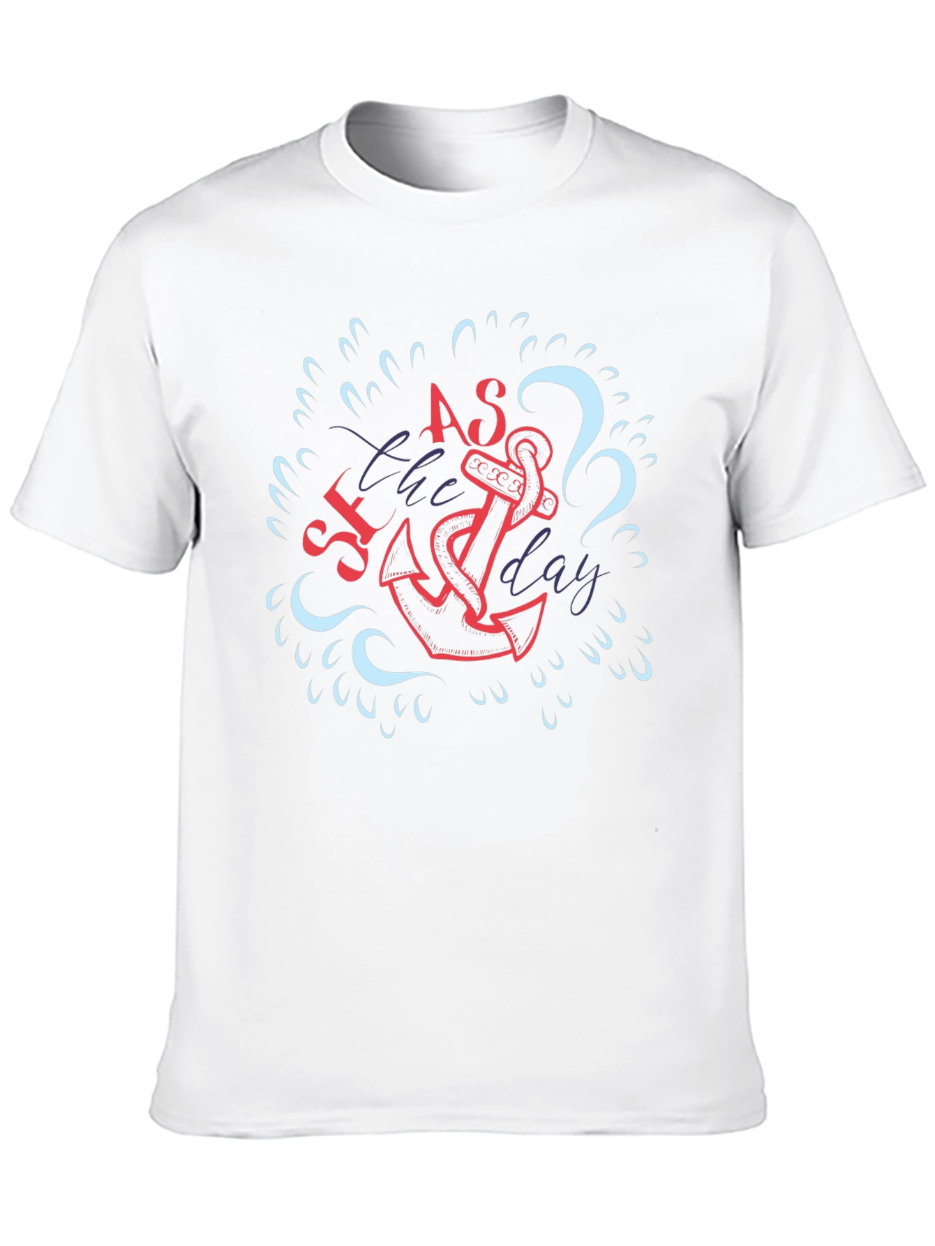 Seas the Day Anchor Graphic T-Shirt - Black