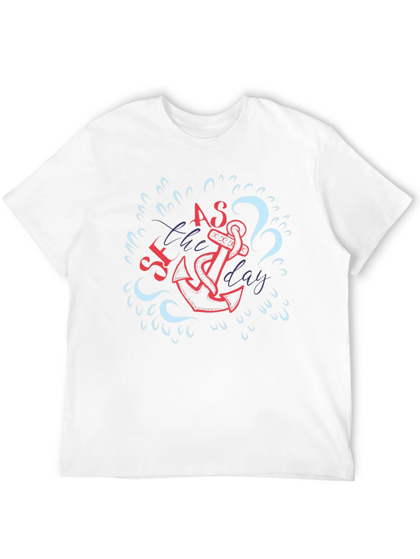 Seas the Day Anchor Graphic T-Shirt - Black