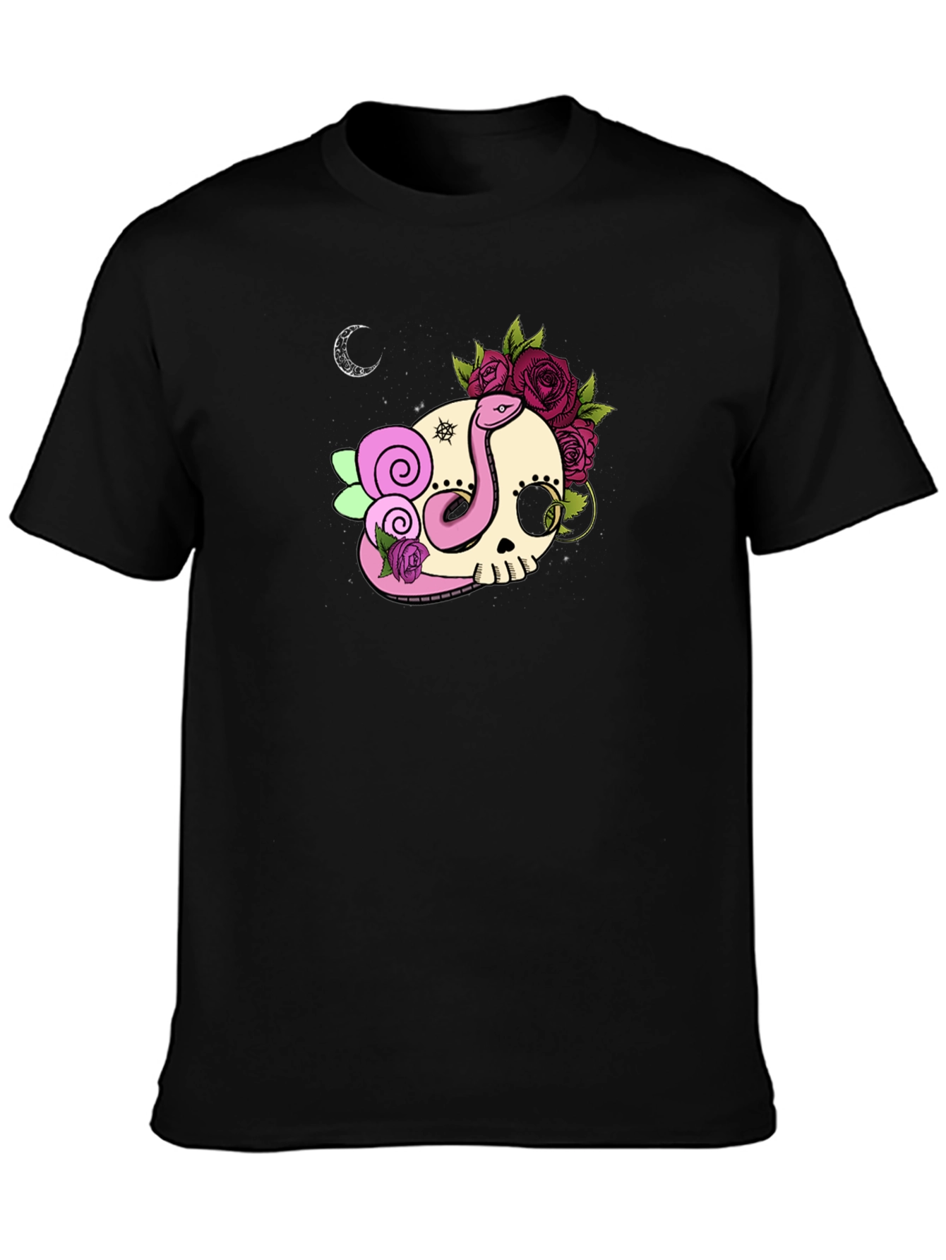 Skull & Snake Graphic Tee - Dark Casual Style