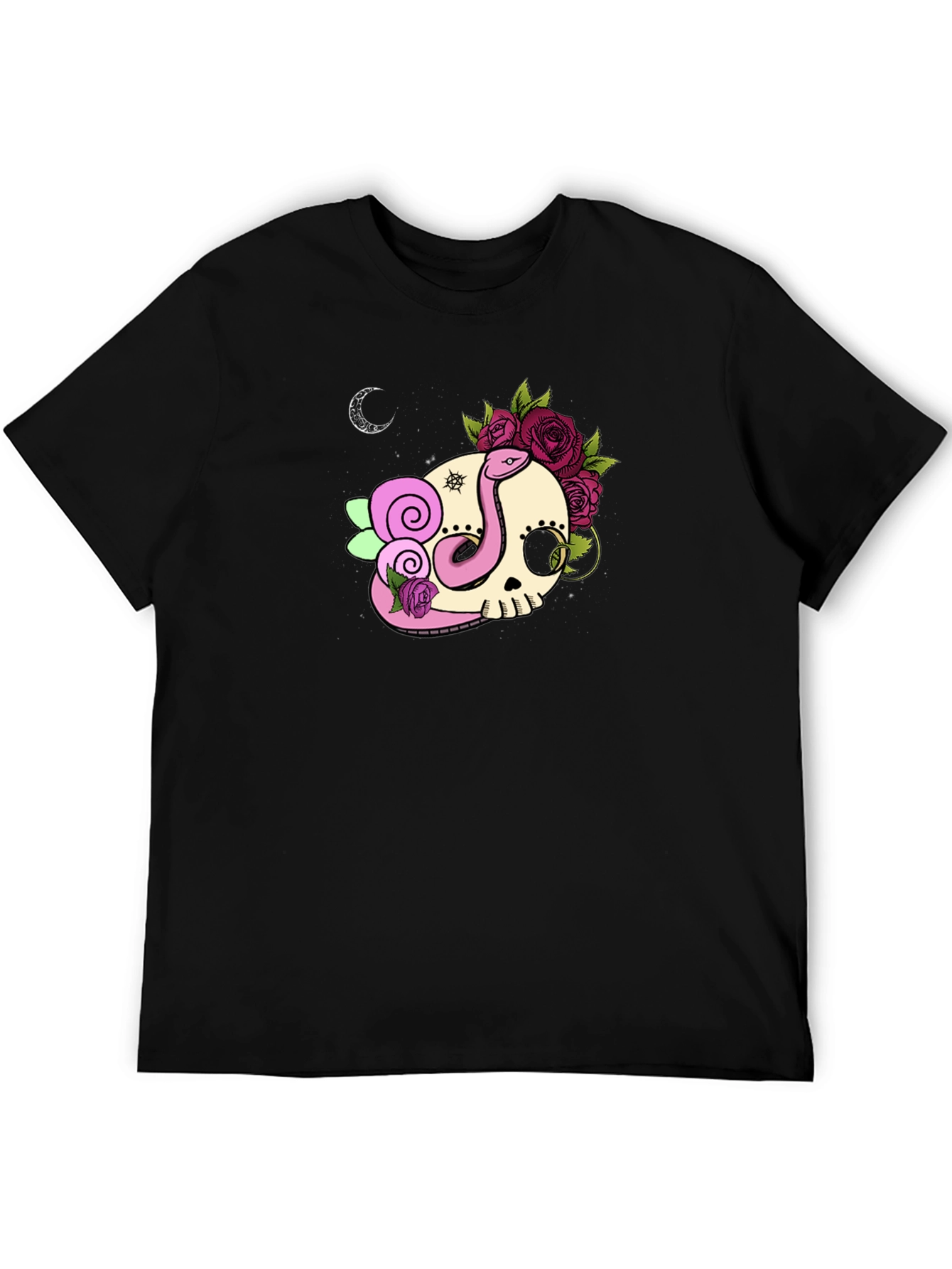 Skull & Snake Graphic Tee - Dark Casual Style