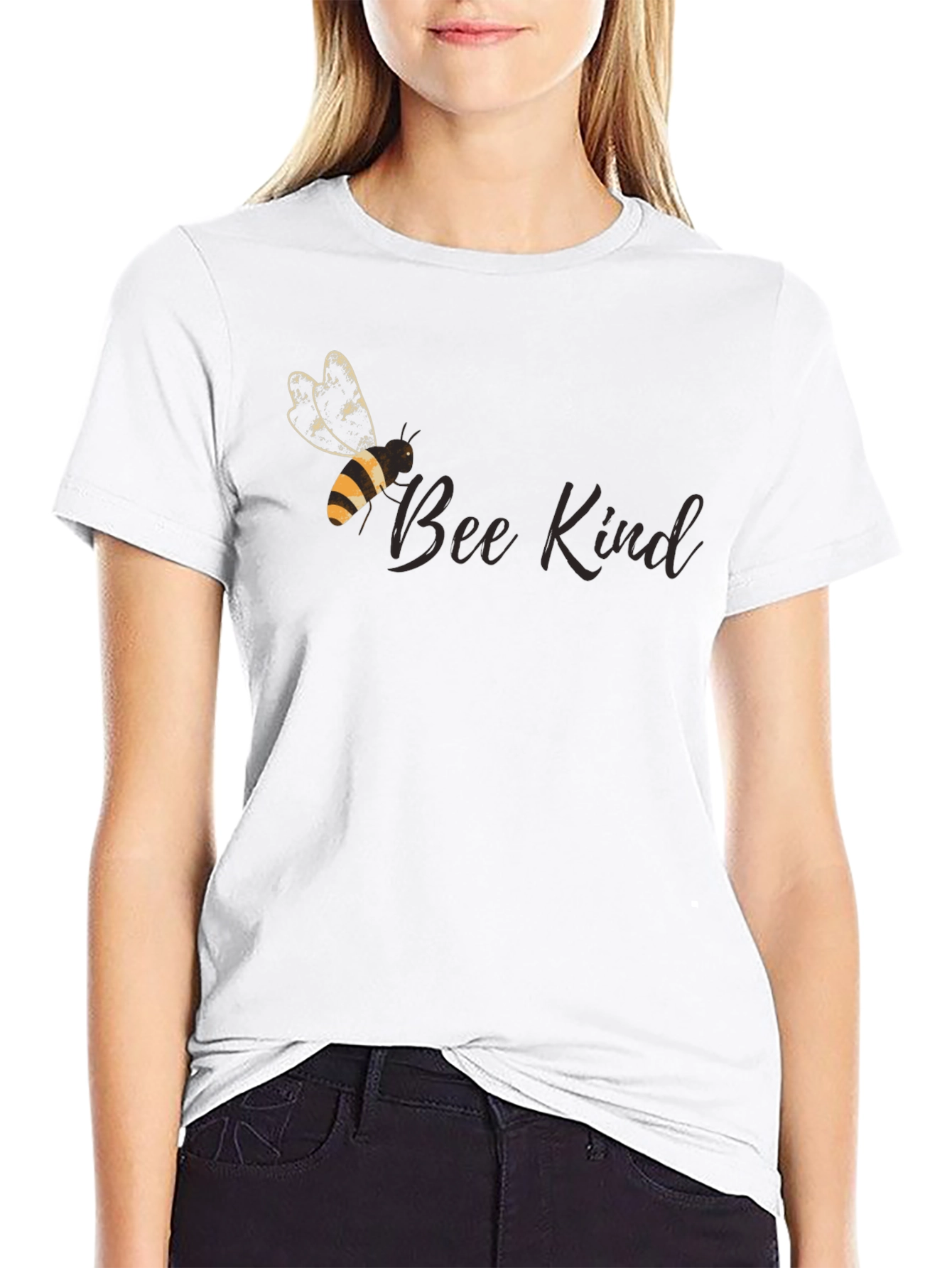 Bee Kind Graphic Tee - Black Cotton Comfort
