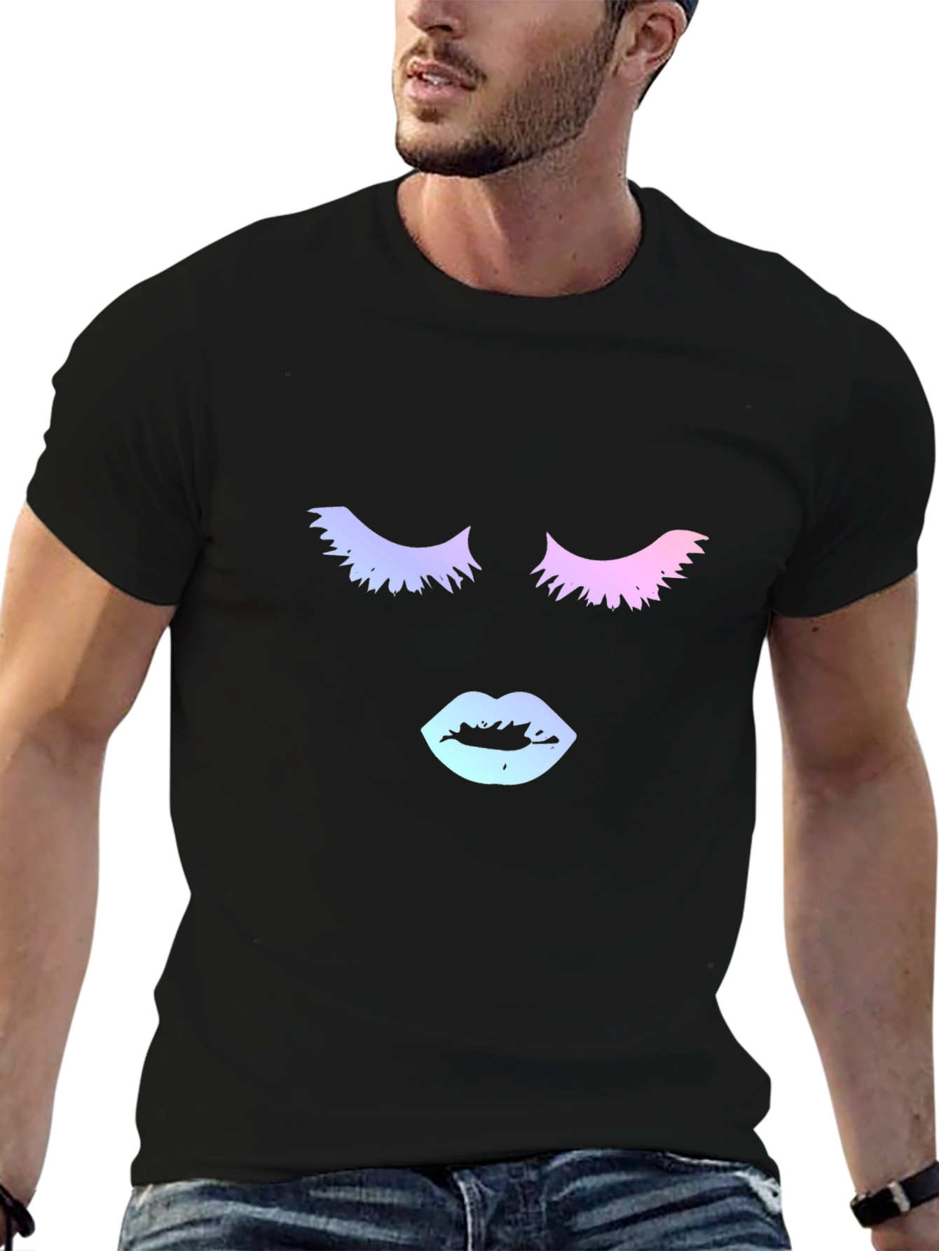 Mystic Eyes Graphic Tee - Soft Black Cotton