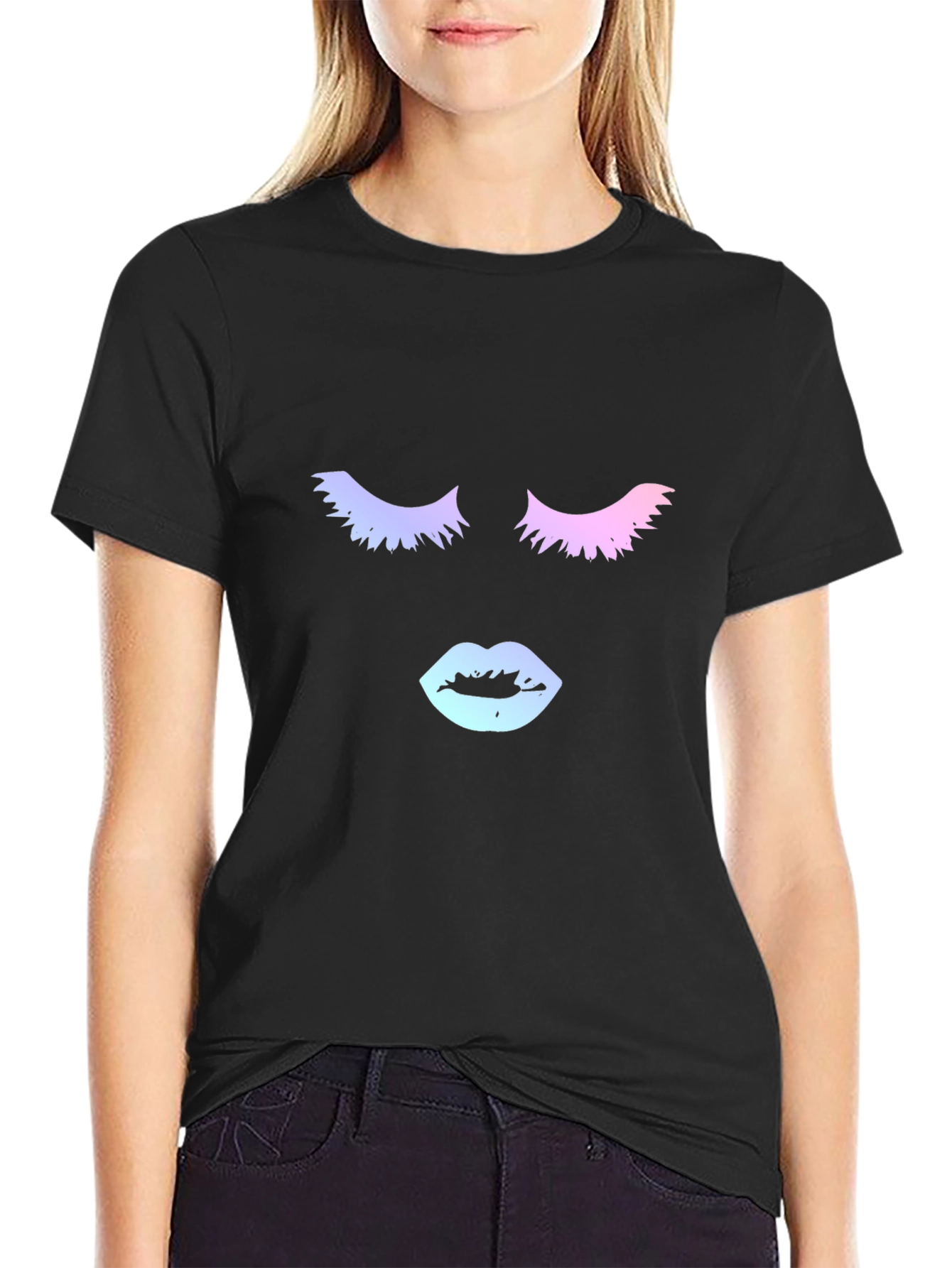 Mystic Eyes Graphic Tee - Soft Black Cotton