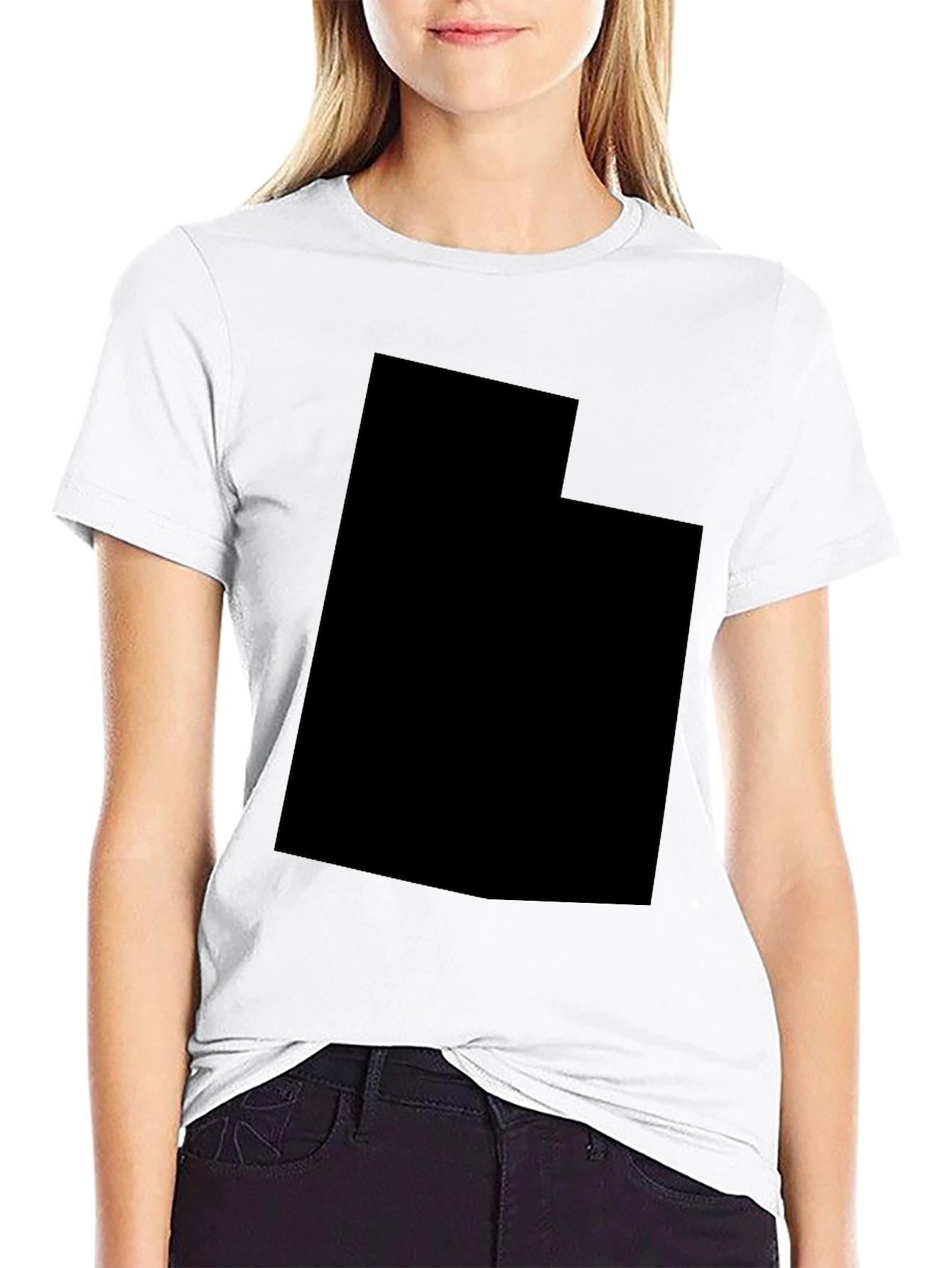 Utah State T-Shirt - Solid Black Crew Neck Tee