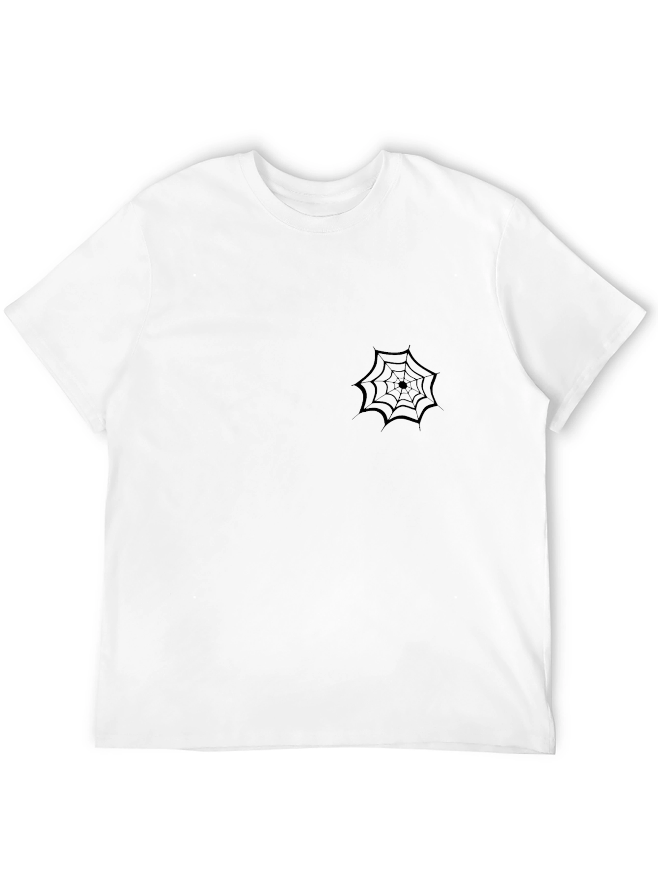 Mens Black T-Shirt with Spider Web Design