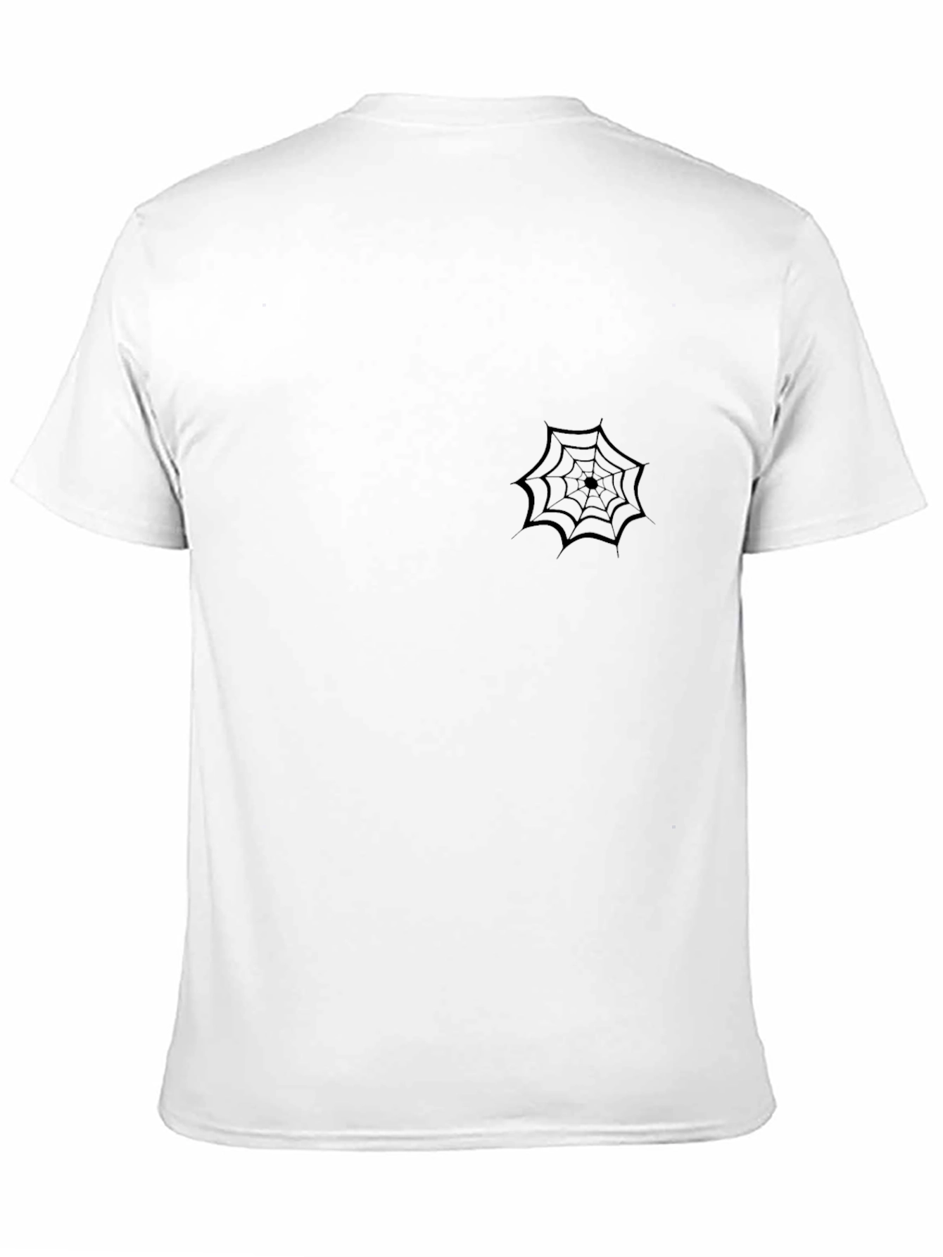 Mens Black T-Shirt with Spider Web Design