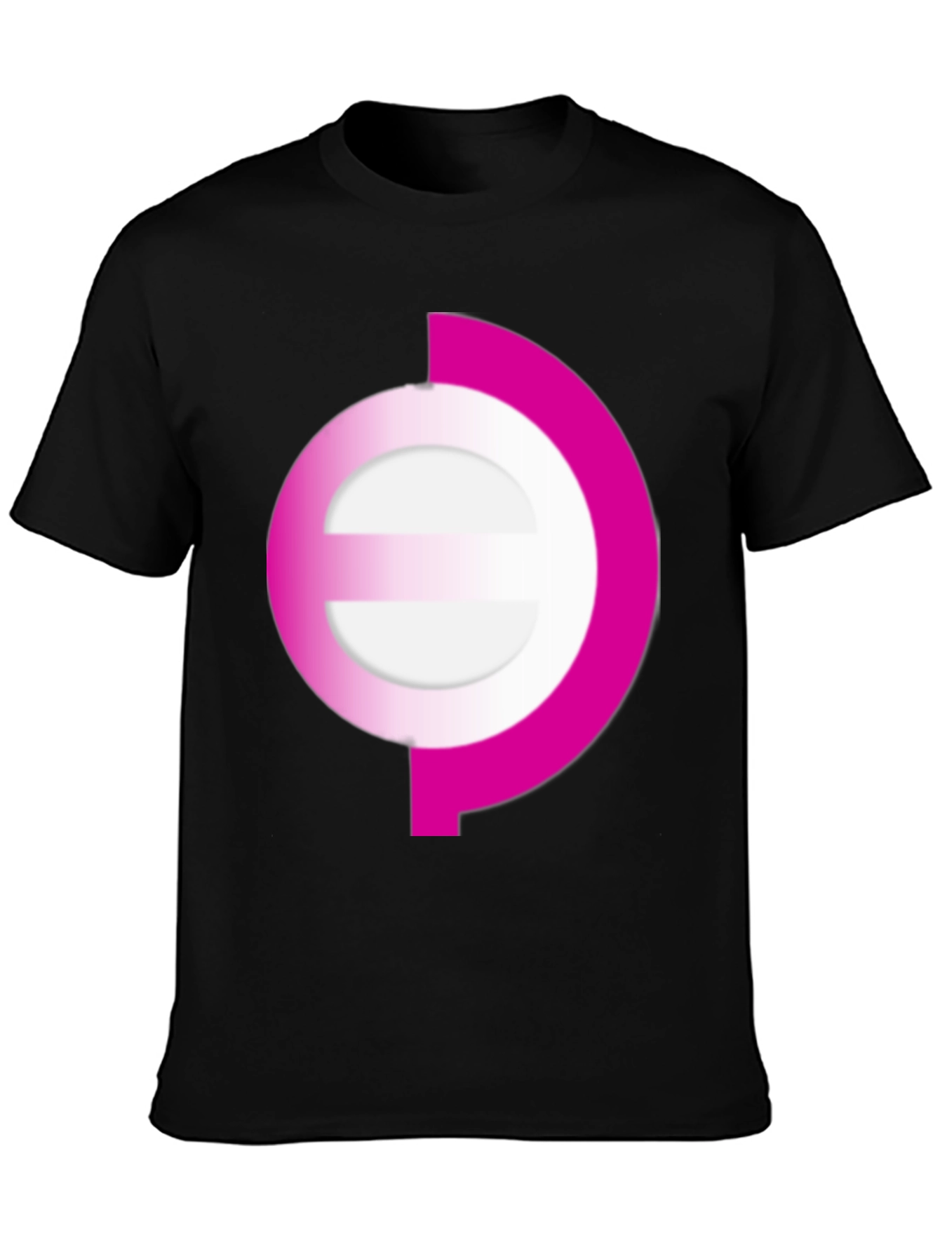 Modern Pink Graphic Print Black Tee