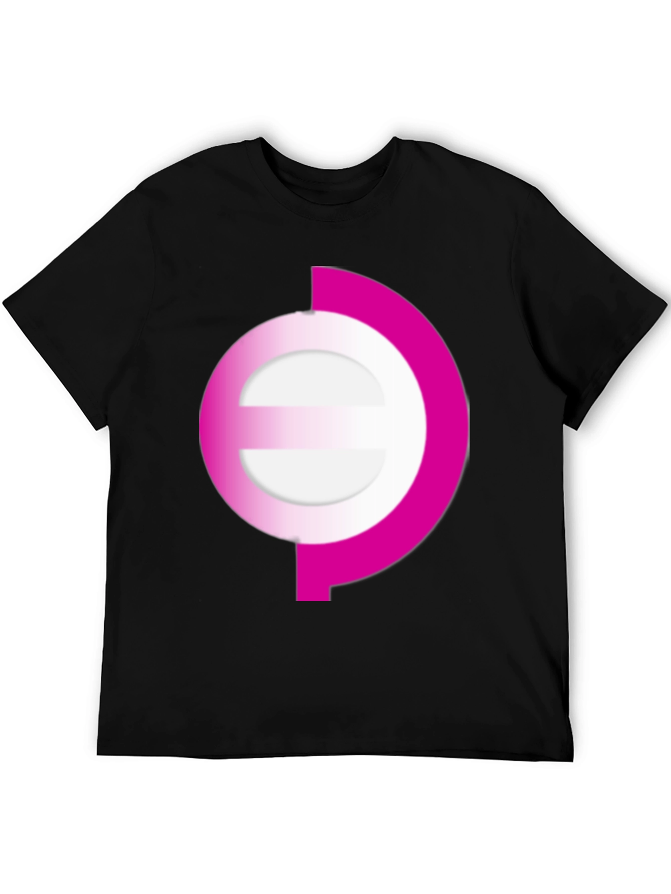 Modern Pink Graphic Print Black Tee